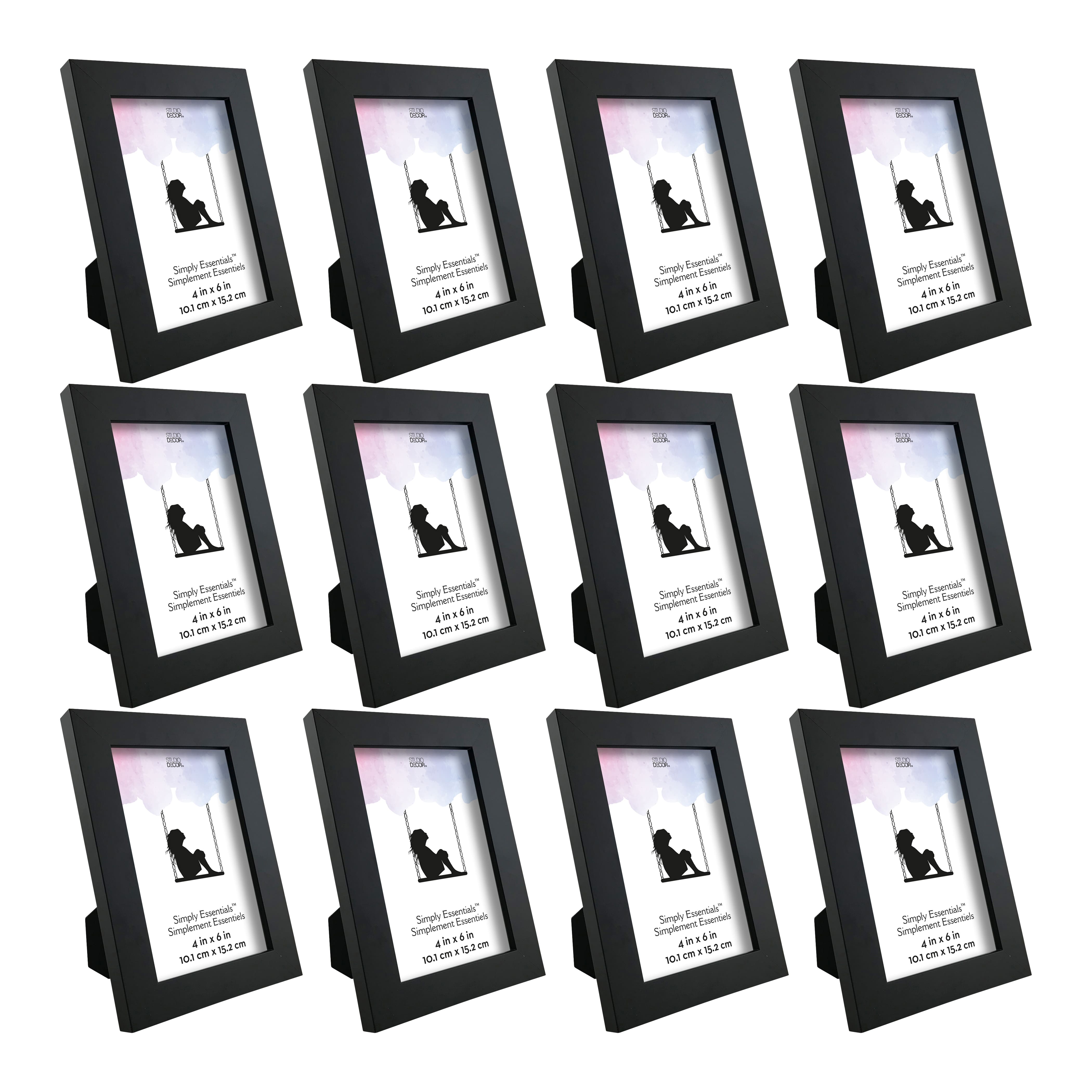 12 Pack: Black Linear Frame, Simply Essentials&#x2122; by Studio D&#xE9;cor&#xAE;