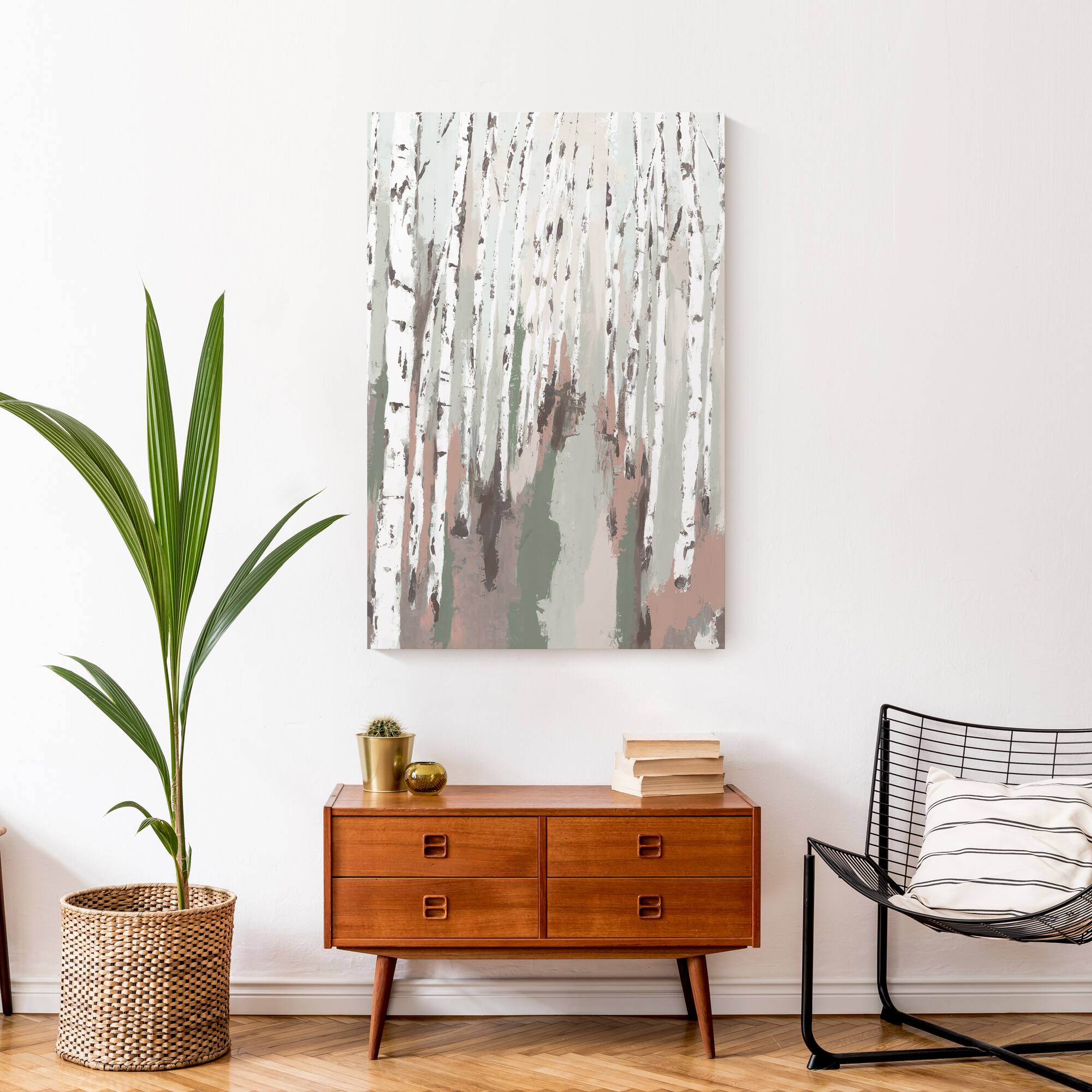 Sage Neutral Birch Trees 24" x 36" Canvas Wall Art