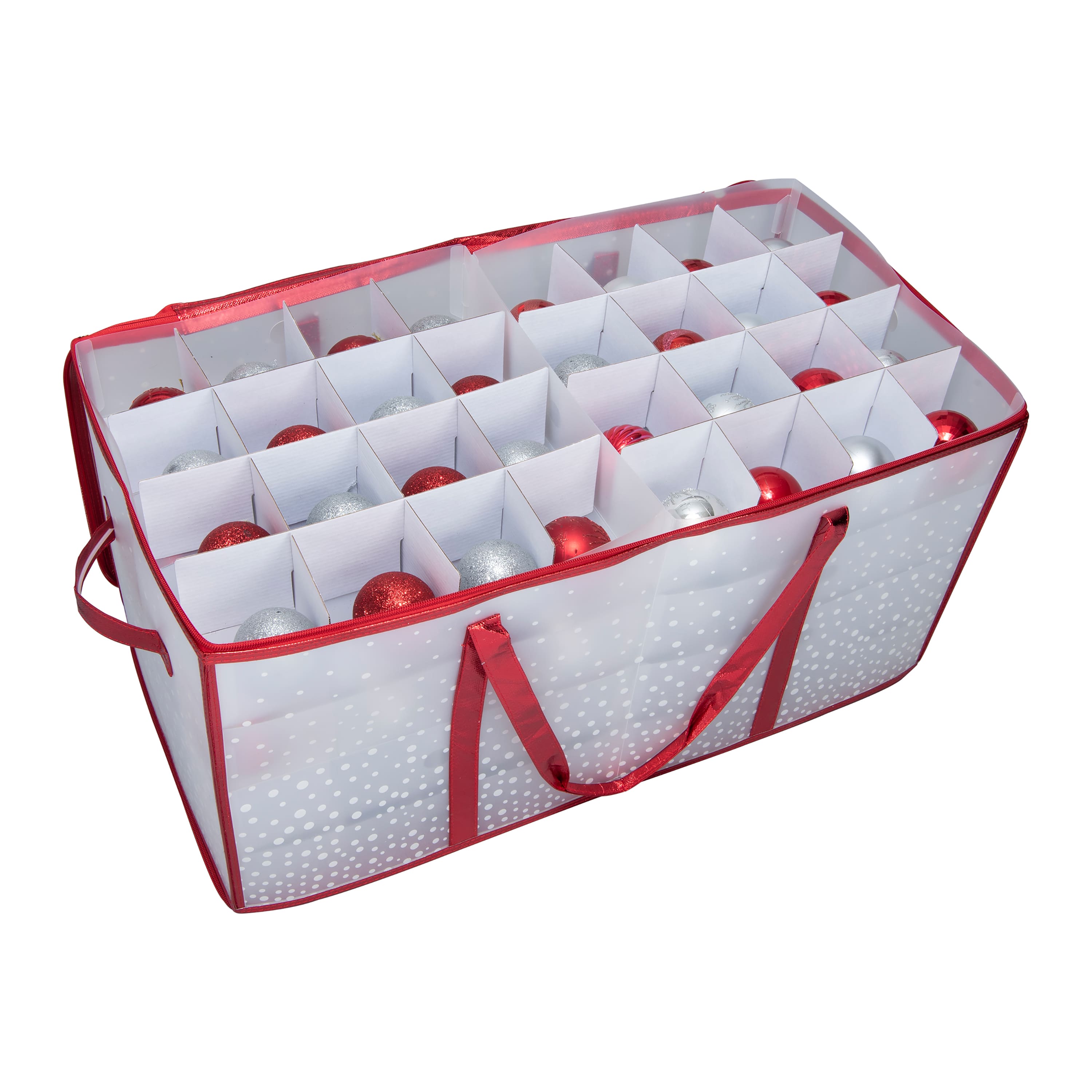 Simplify Red &#x26; White 128ct. Ornament Storage Organizer