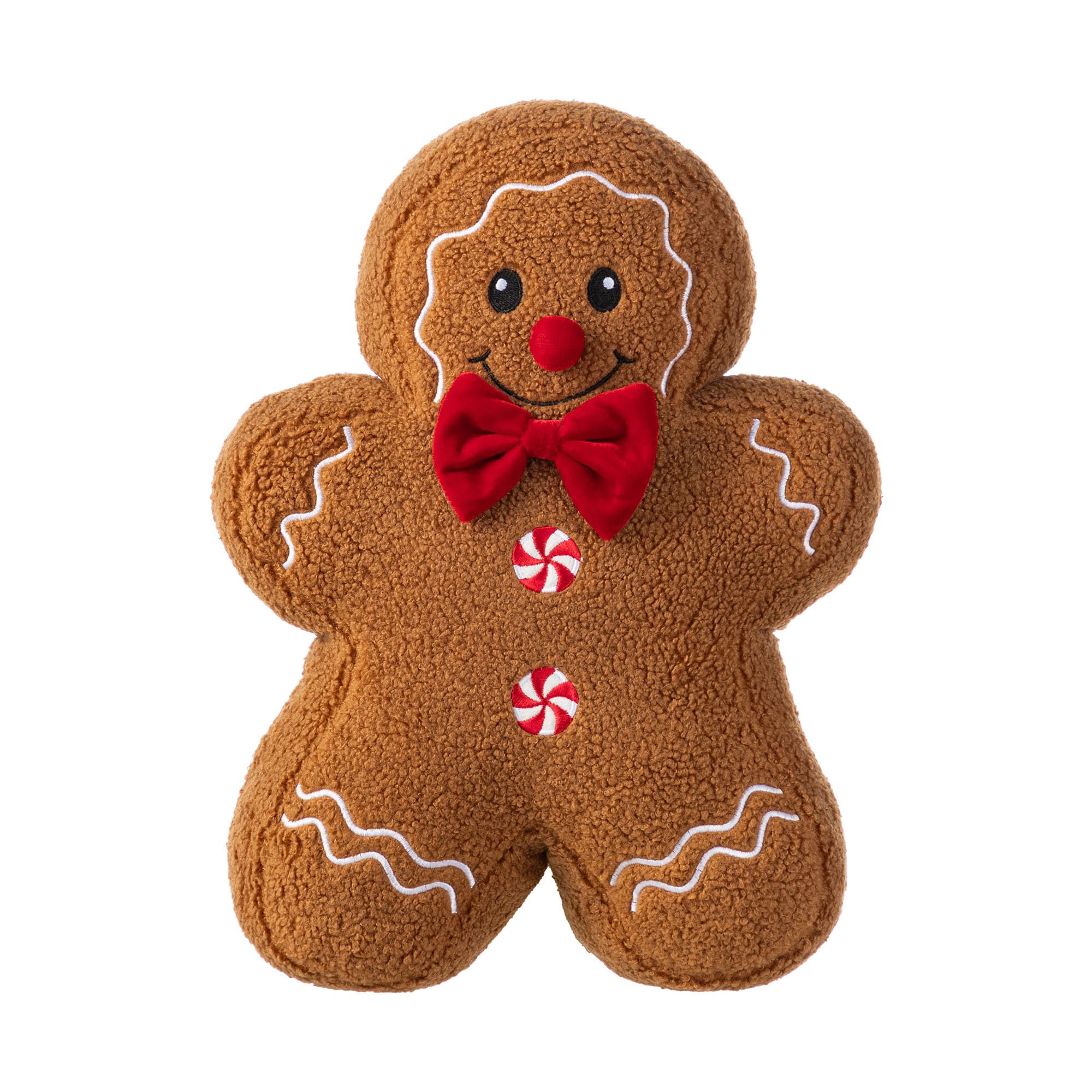 Glitzhome&#xAE; 15&#x22;H Christmas Gingerbread Man Shaped Pillow