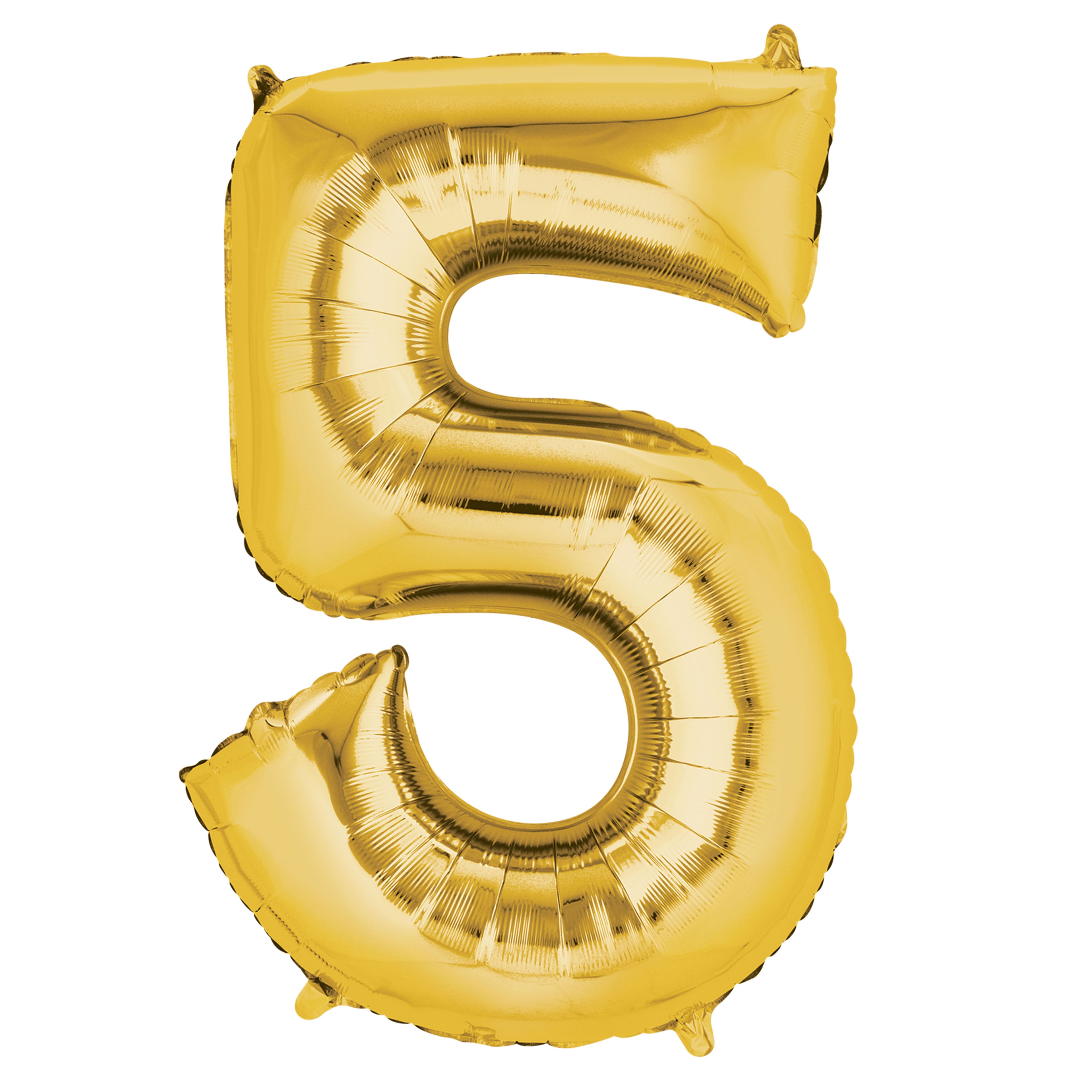34" Gold Mylar Number Balloon