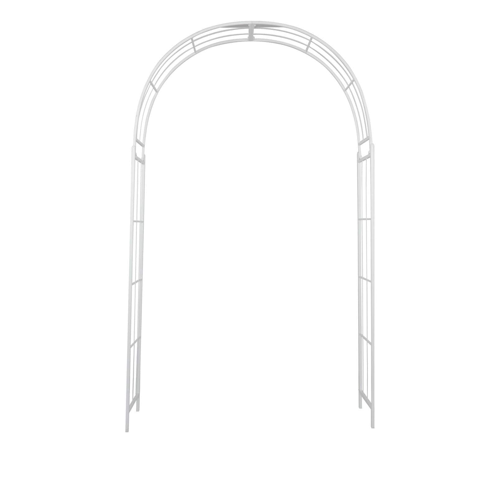 White Iron Contemporary Garden Arbor, 91&#x22; x 54&#x22; x 15&#x22;