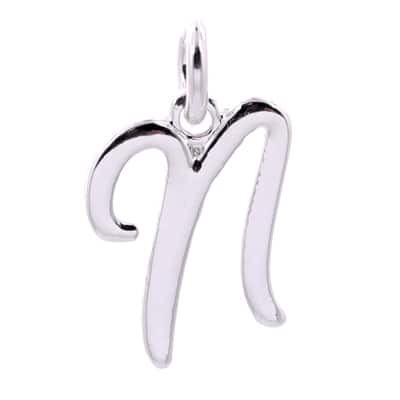 Silver Plated Script Letter Charm by Bead Landing™ image