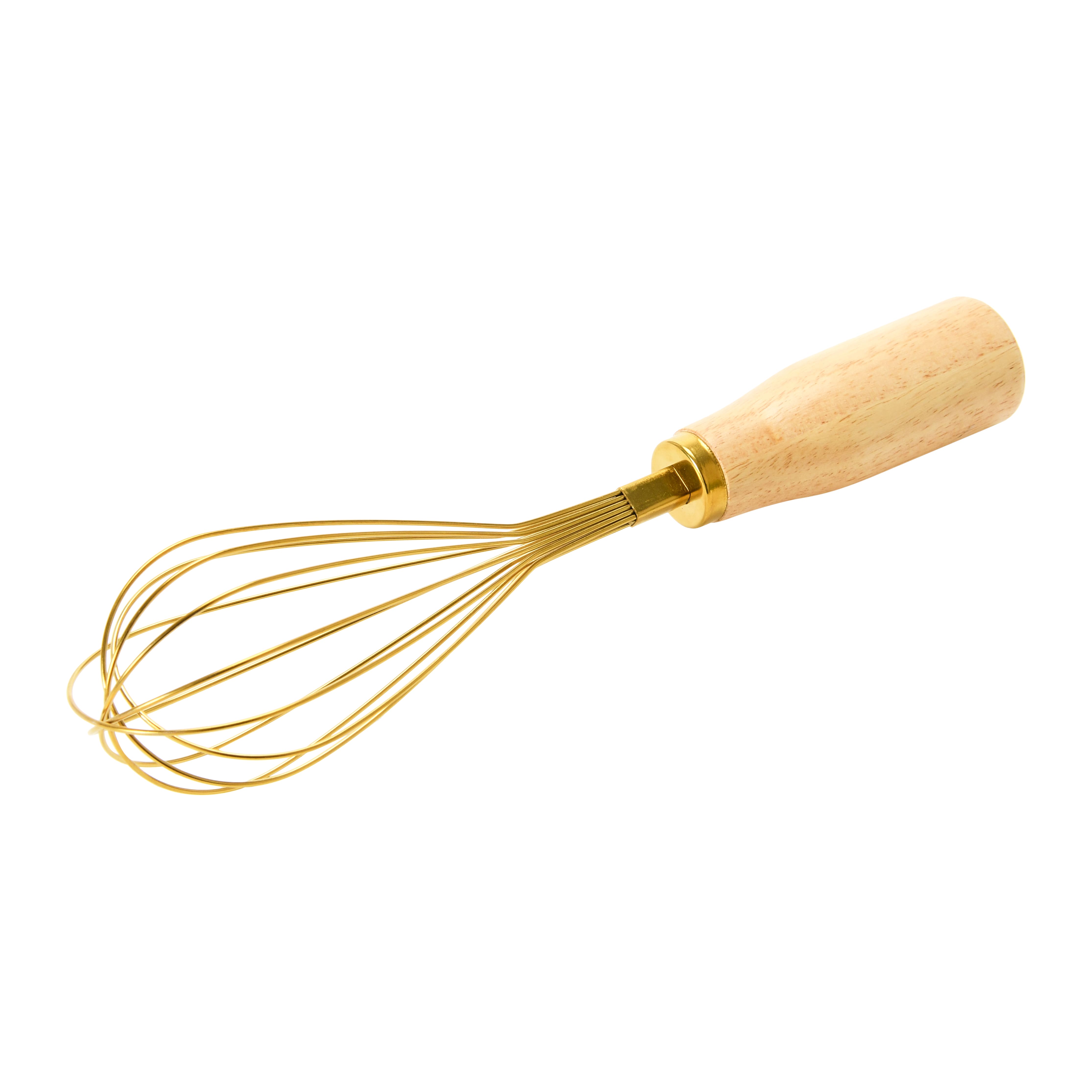 Hello Honey® Gold Standing Stainless Steel Whisk with Wood Handle