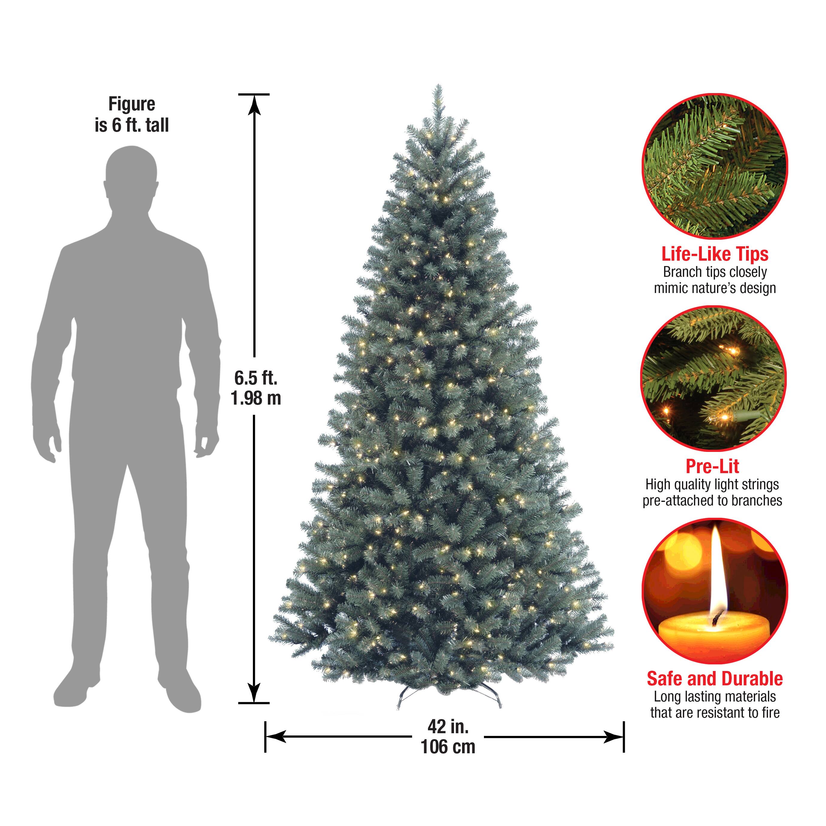 6.5ft. Pre-Lit North Valley&#xAE; Blue Spruce Artifical Christmas Tree, Clear Lights