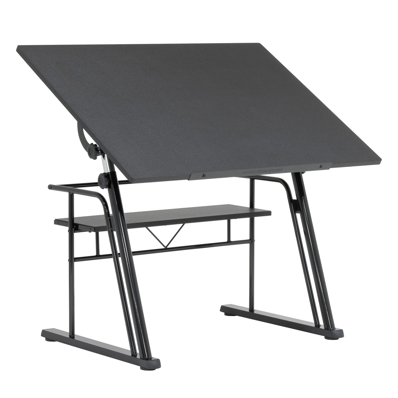 Adjustable Drawing and Drafting Table with Black Frame and Dual
