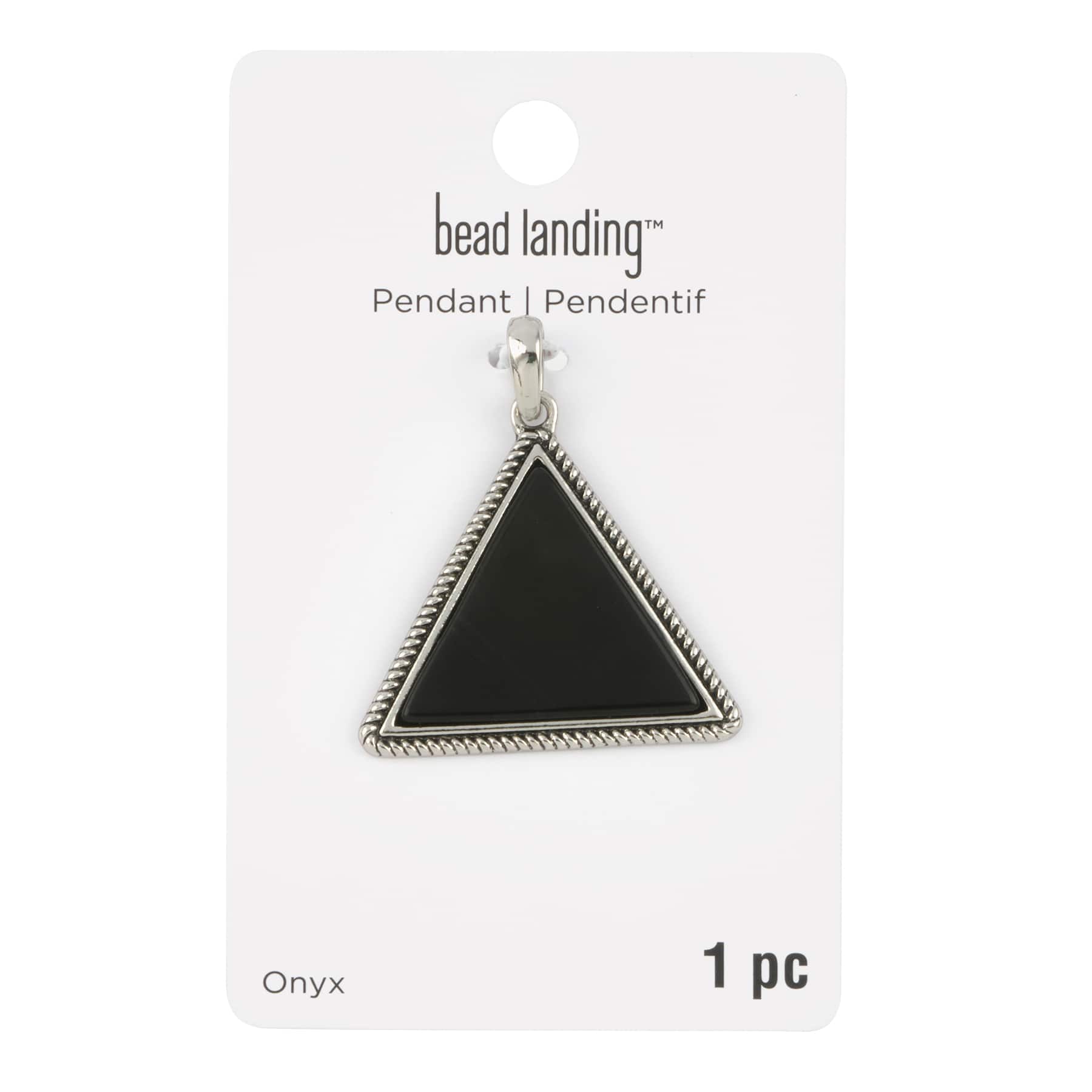Pendentif de triangle en métal noir de Bead Landing