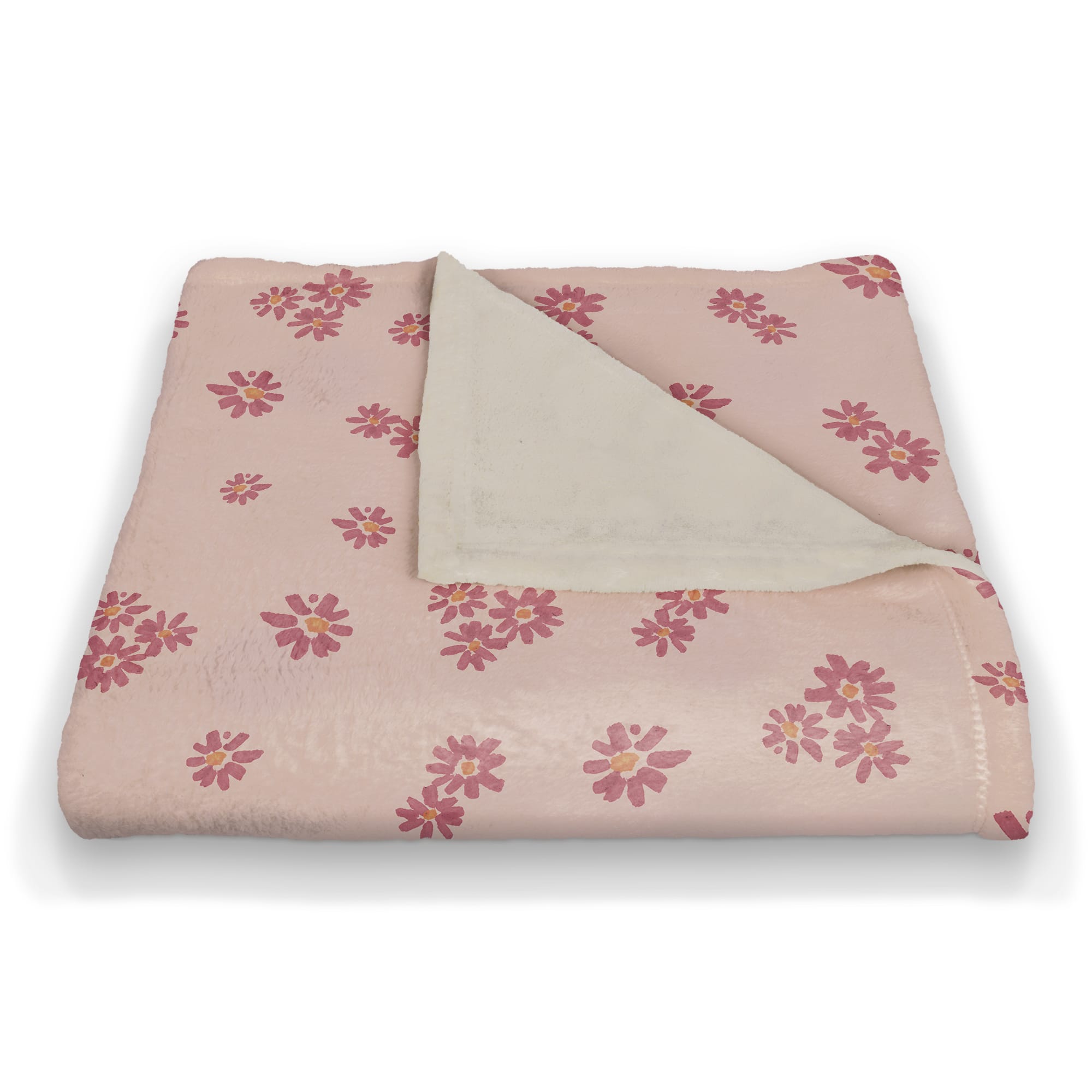 Daisy Pattern Coral Fleece Blanket
