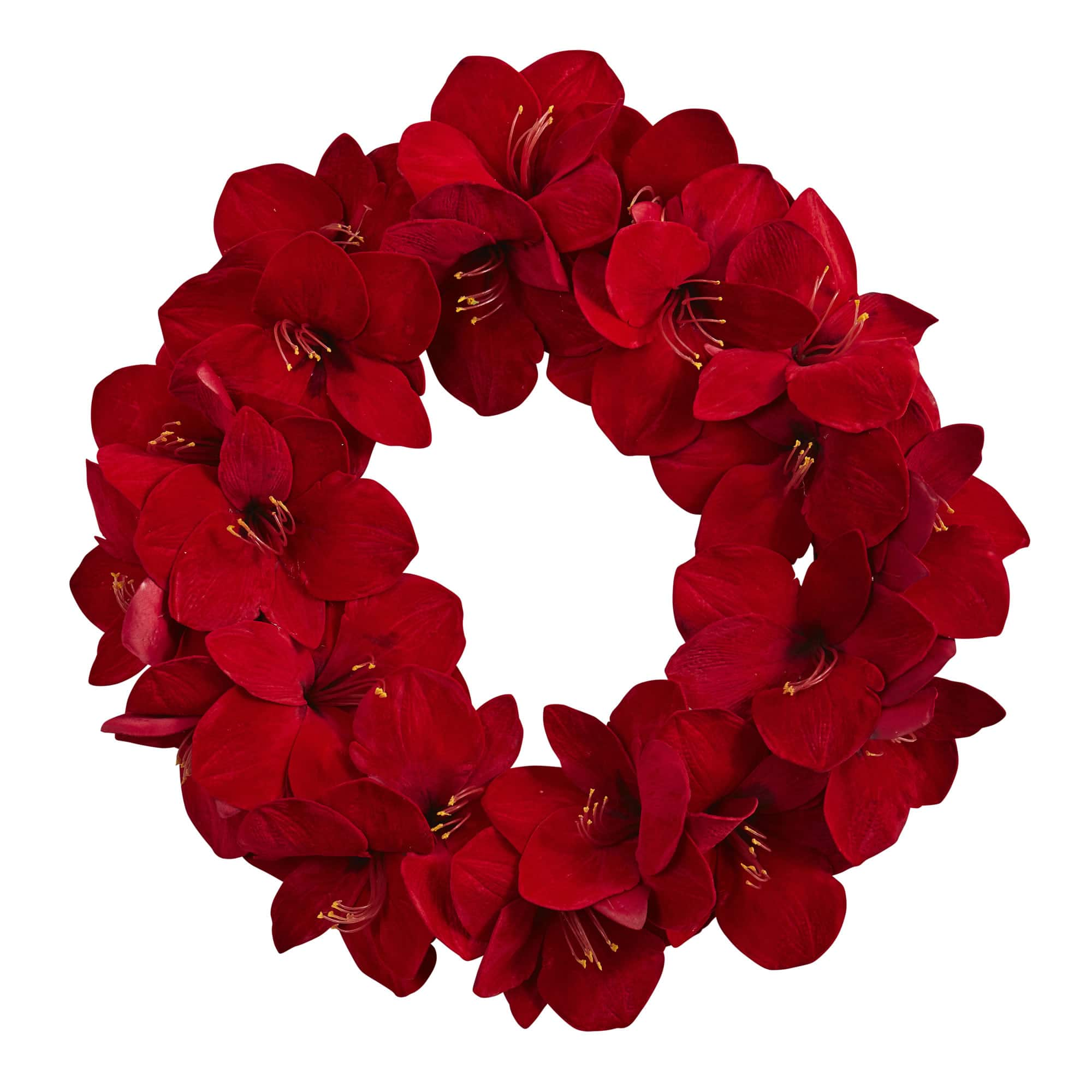 22&#x201D; Red Amaryllis Wreath