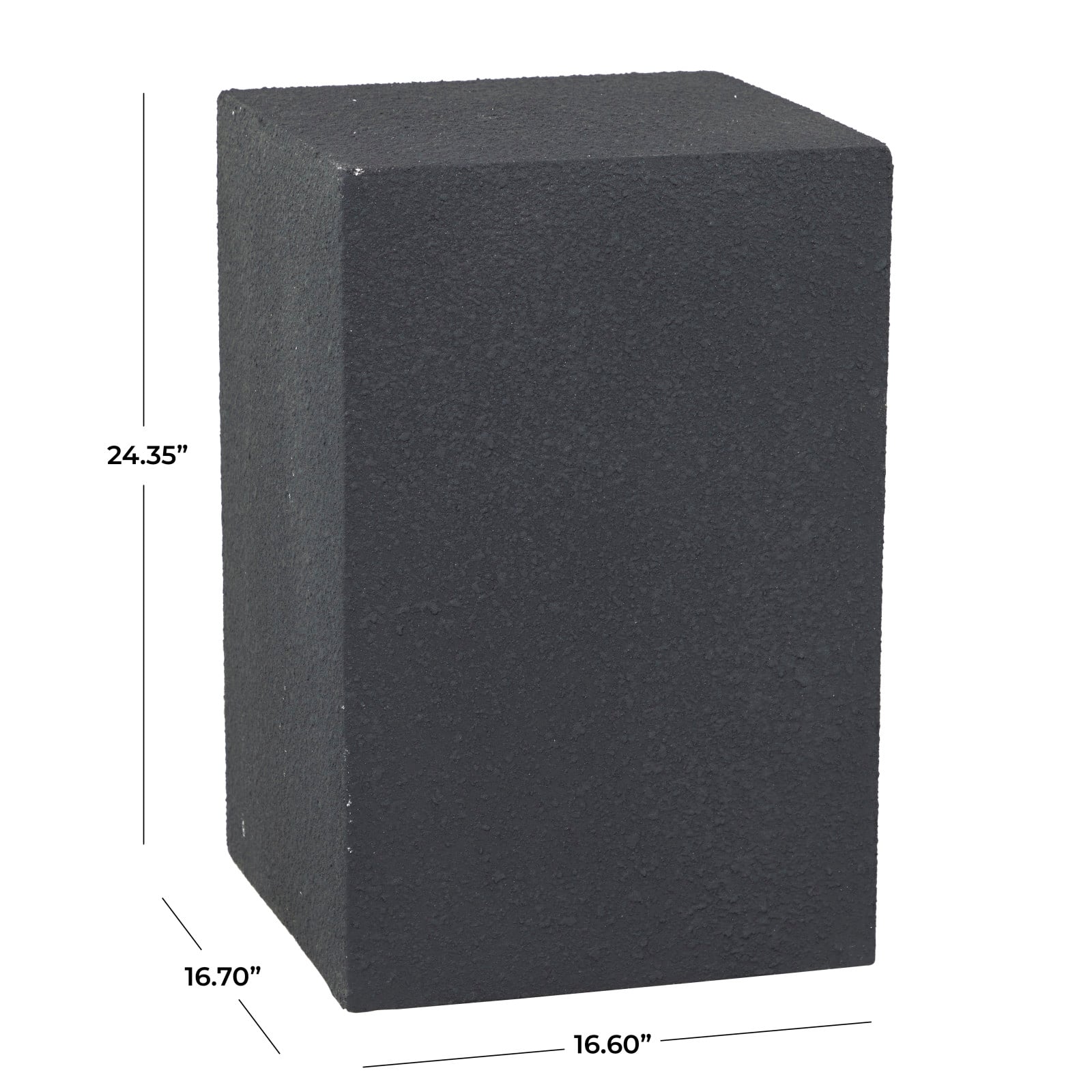 Black Contemporary Garden Stool, 17" x 17" x 24"