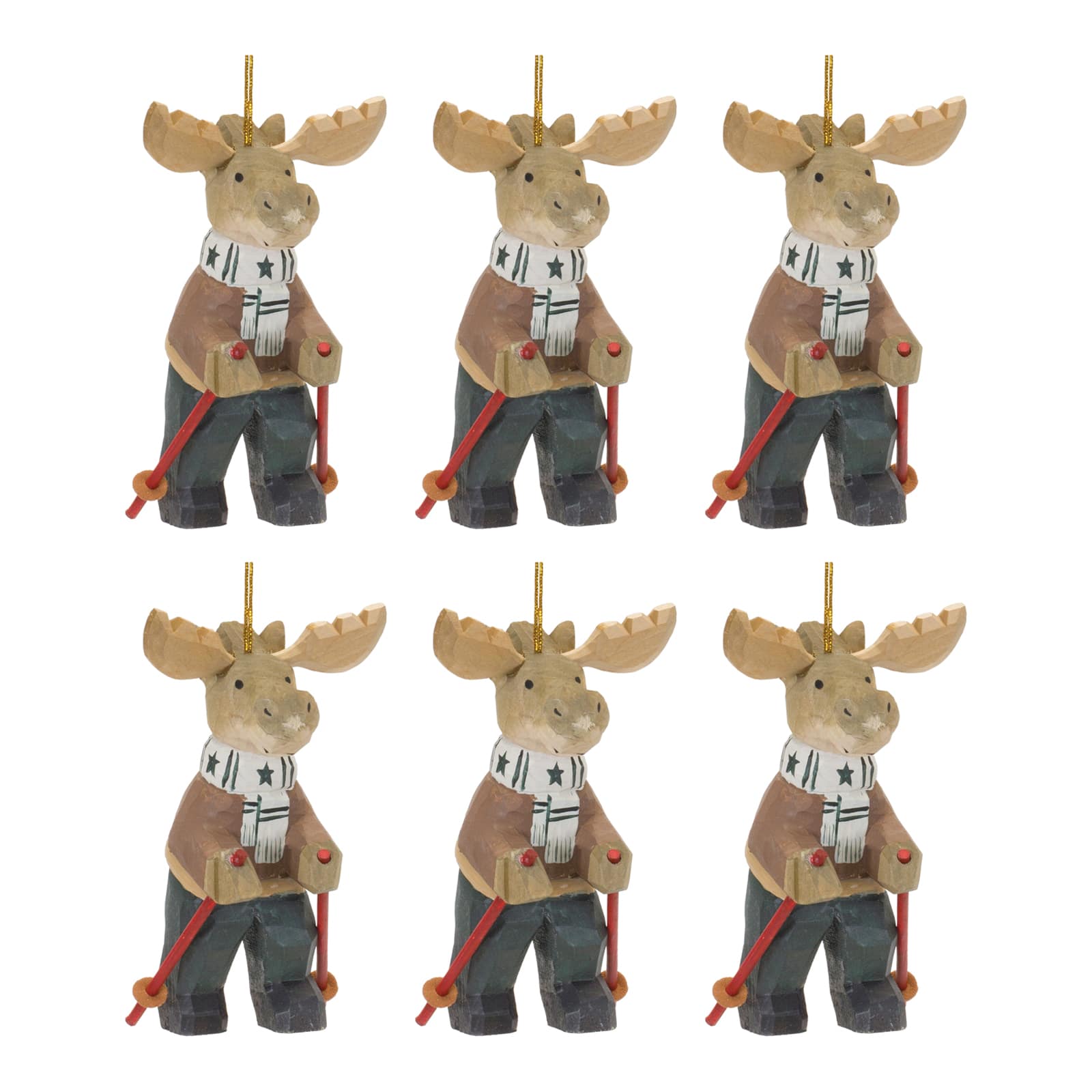 6ct. Moose on Skis Ornament