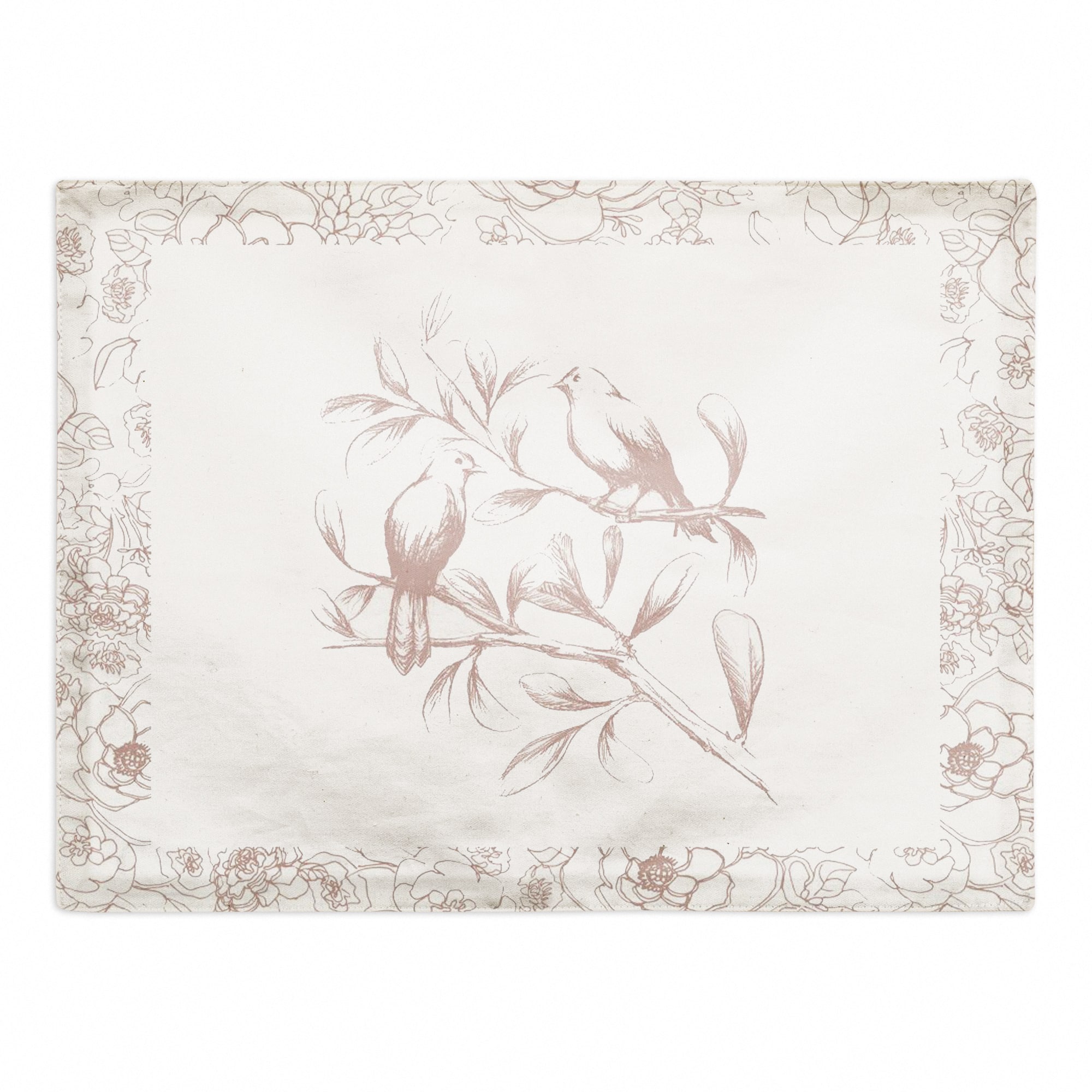 Floral Bird Perch Cotton Twill Placemat
