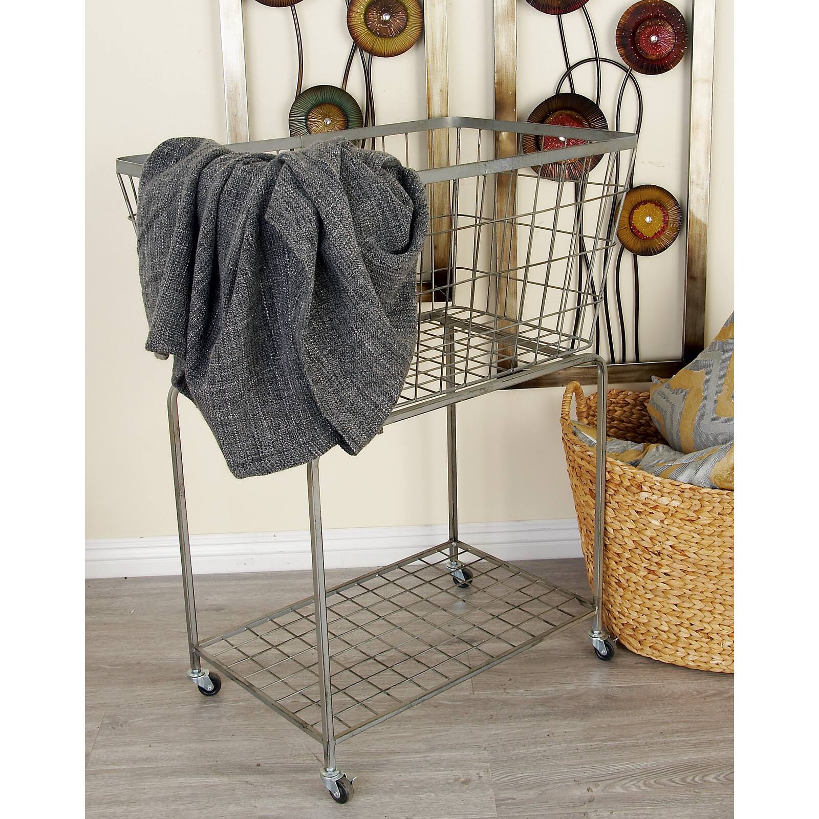 Gray Industrial Metal Storage Cart