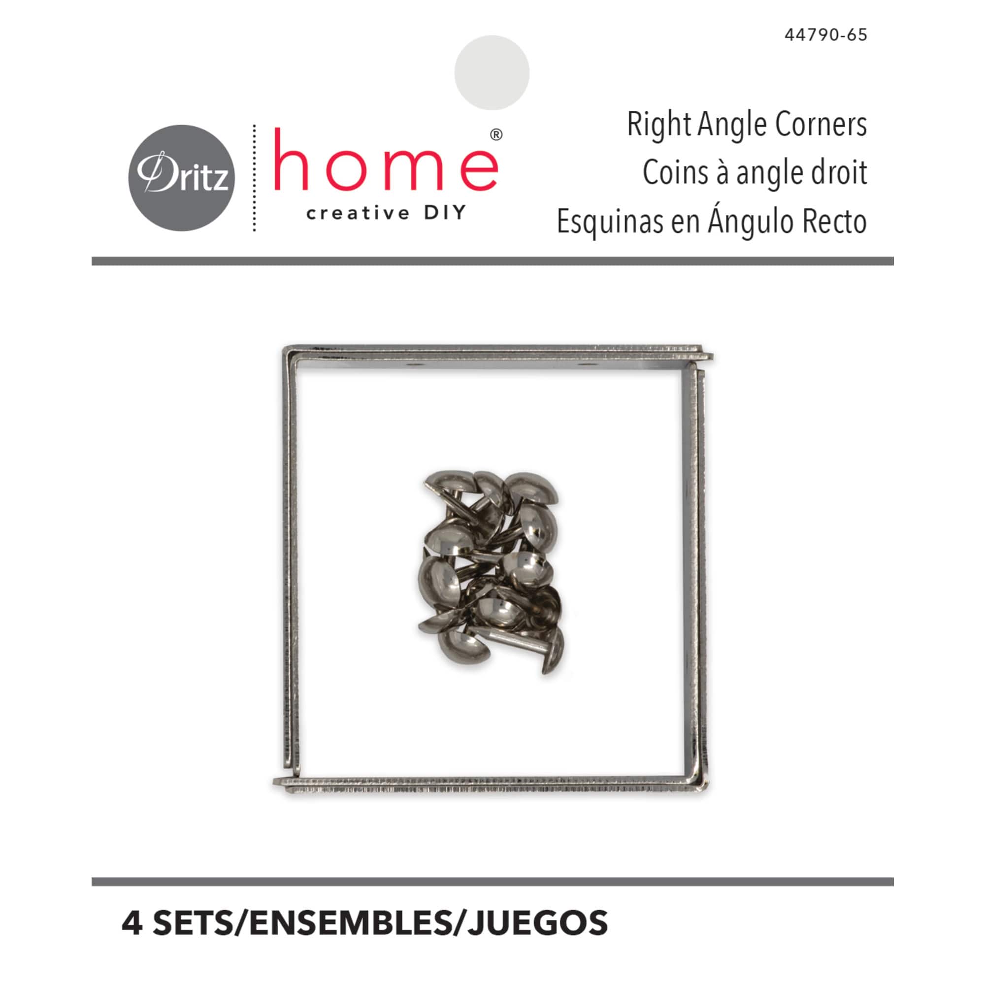 Dritz® Home Nickel Small Campaign Textured Right Angles, 4ct.