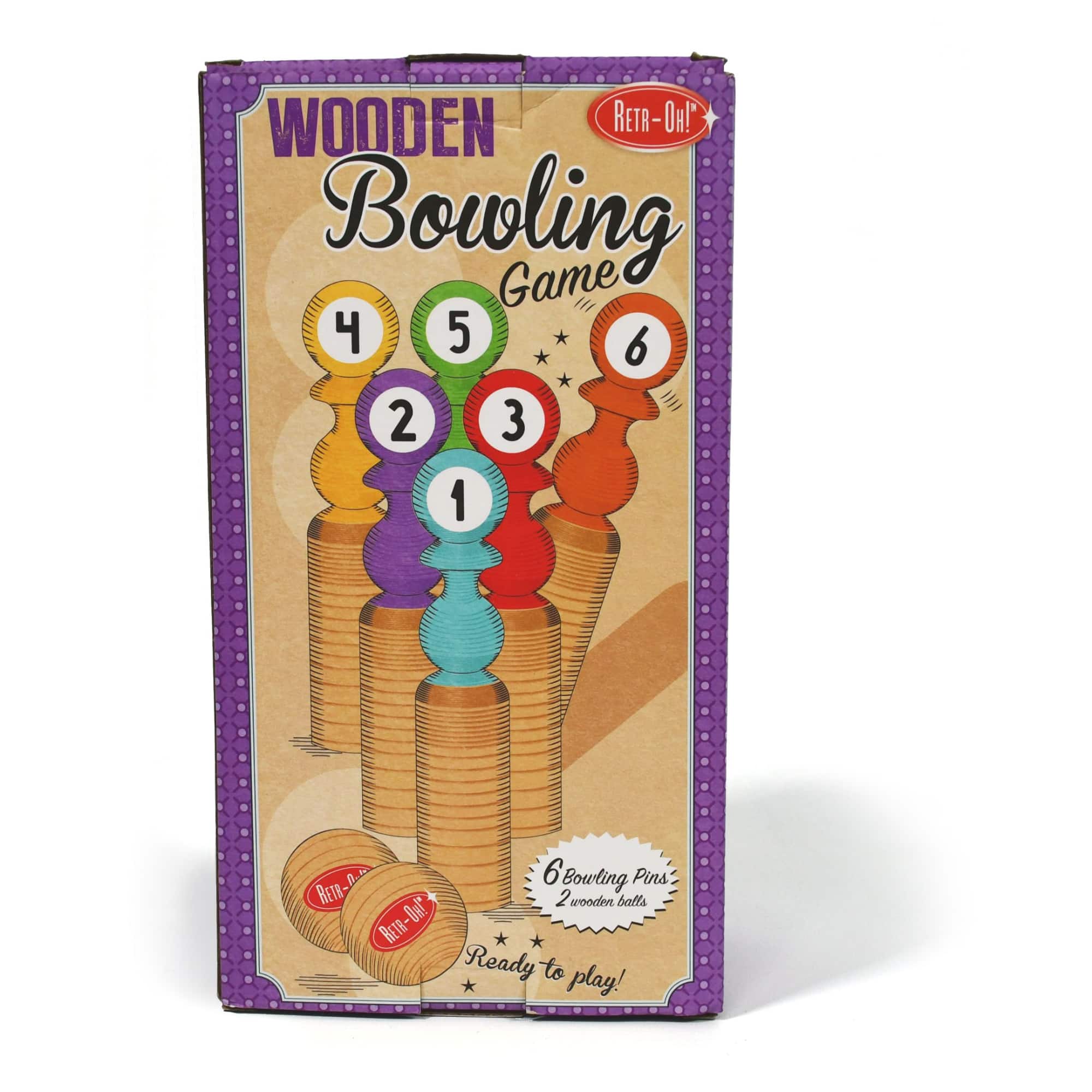 Fun2Give&#xAE; Retr-Oh!&#x2122; Wooden Bowling Game