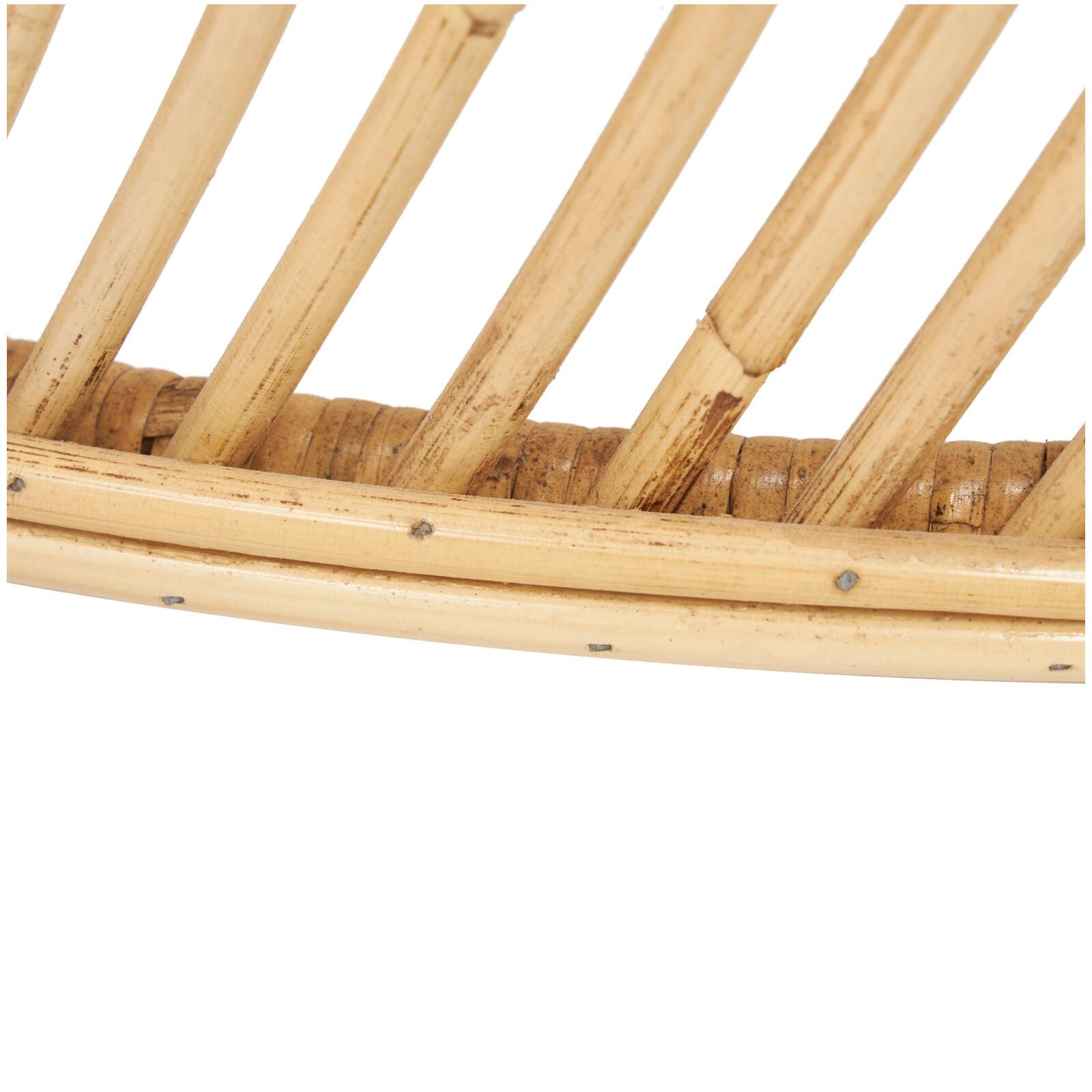 Brown Rattan Handmade Wavy Woven Accent Table with Glass Top