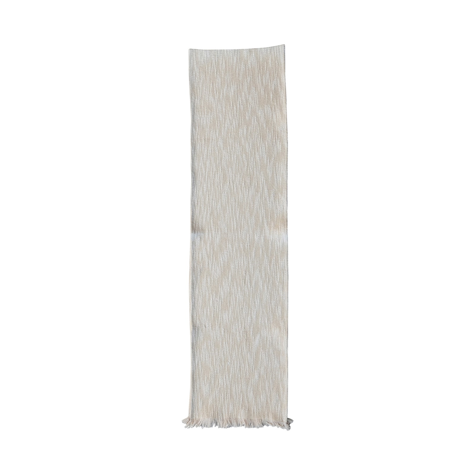 Hello Honey® 108" Natural Woven Cotton Slub Table Runner with Metallic Gold Thread & Fringe