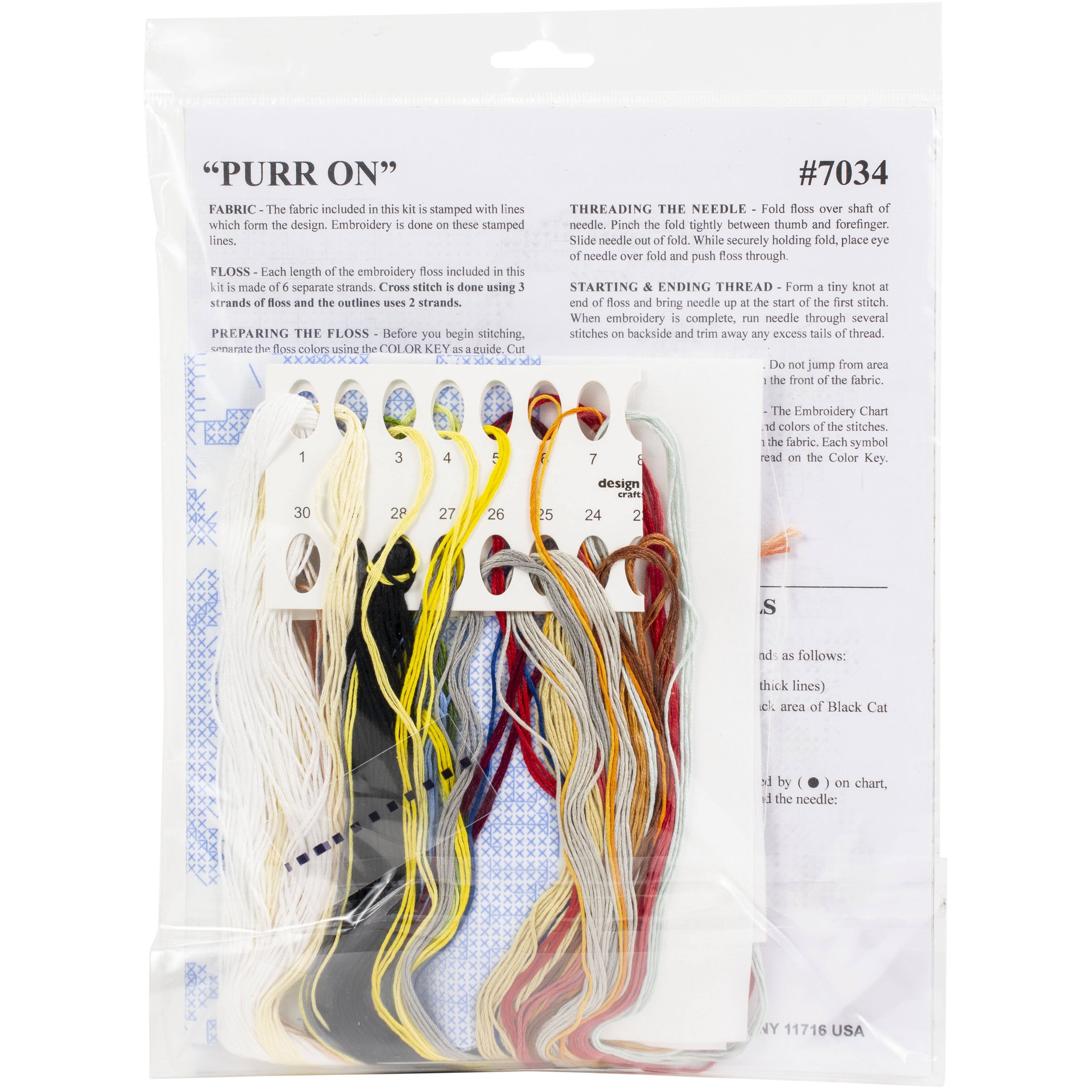 Design Works™ Purr On Stamped Cross Stitch Kit