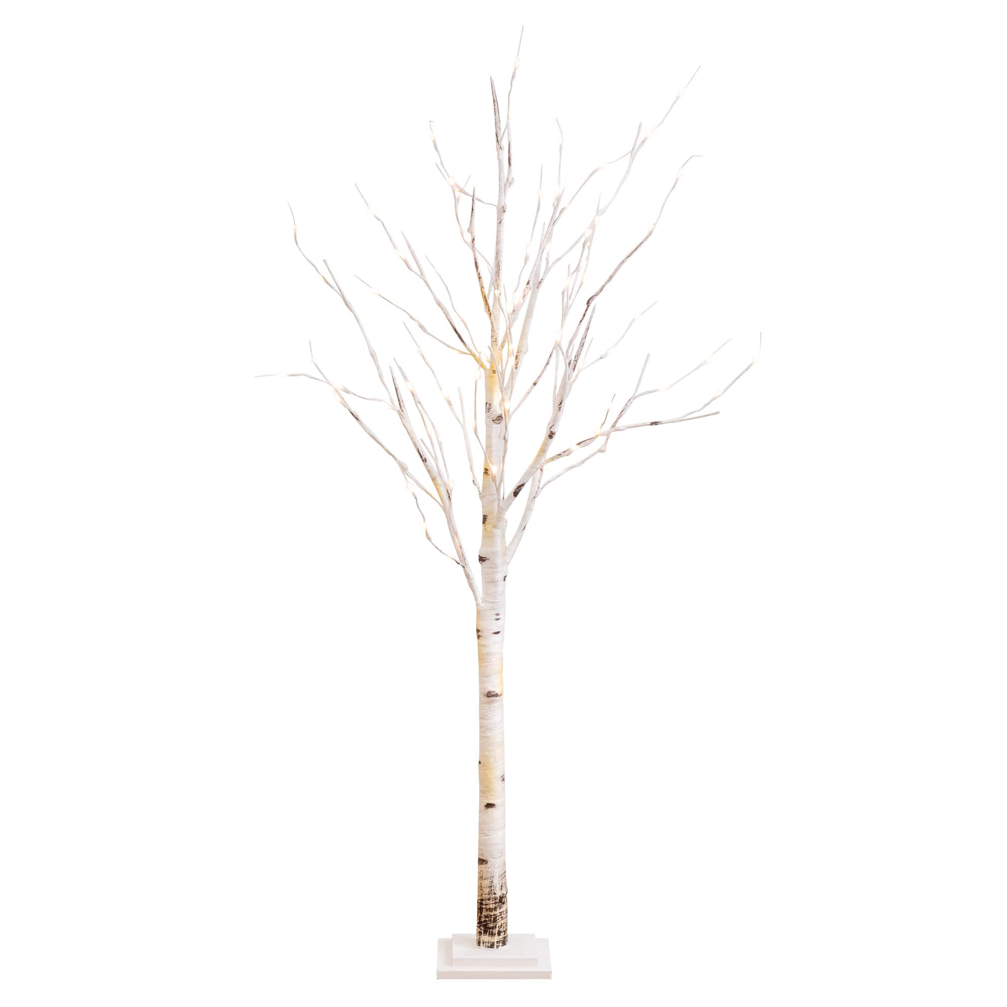 5ft. Pre-Lit Birch Artificial Christmas Tree, Warm White LED Lights