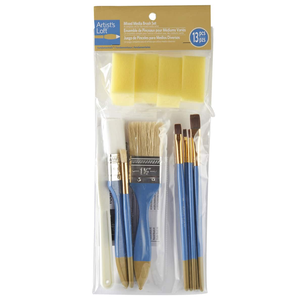 12 Pack: Mixed Media Brush Set by Artist's Loft™ Fundamentals™