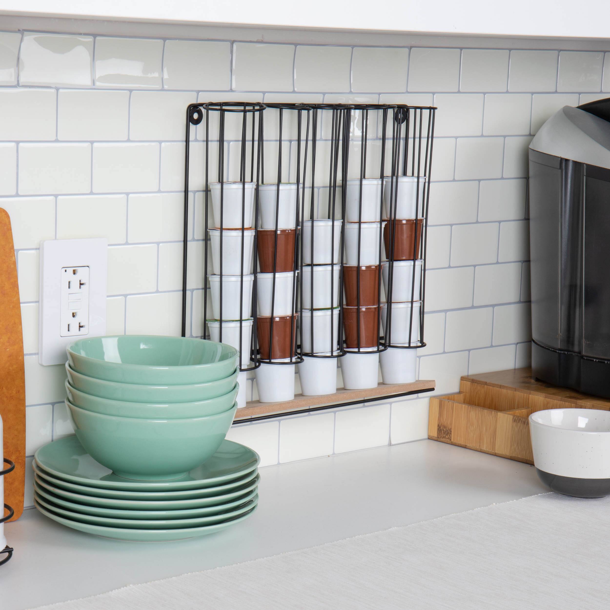 Mind Reader Black 5 Compartment Single Serve Coffee Pod Dispenser Wall Mount