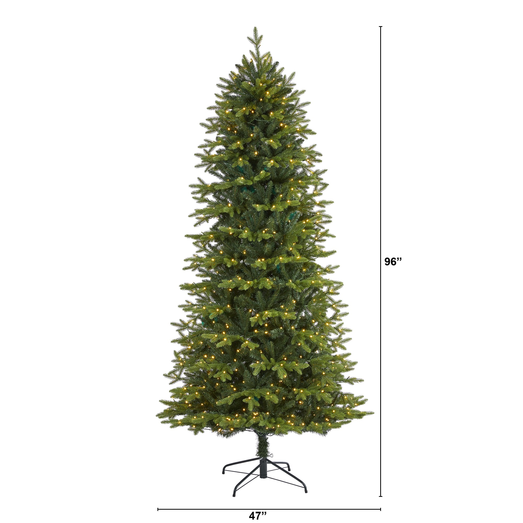 8ft. Pre-Lit Belgium Fir Artificial Christmas Tree, Clear LED Lights