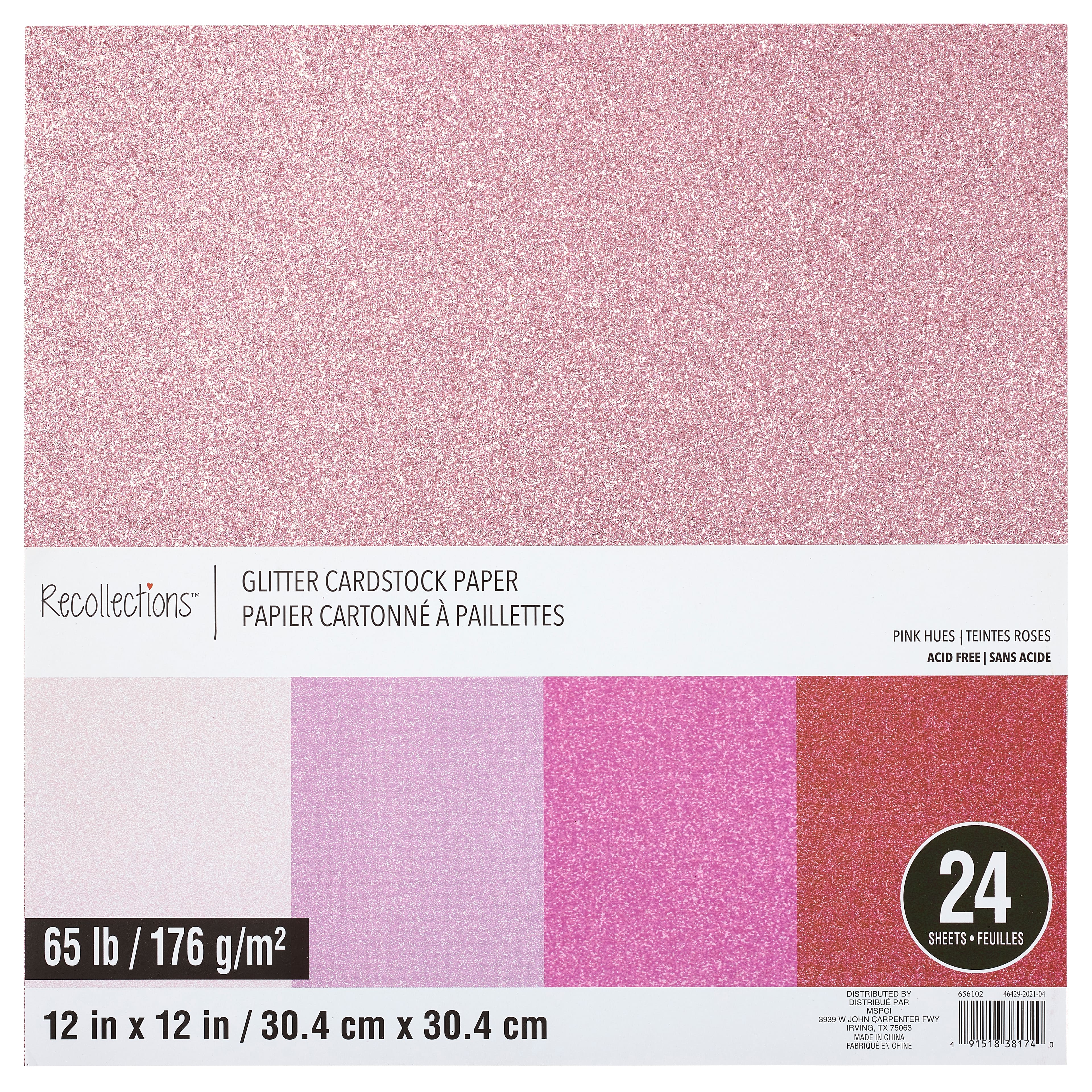 Glitter Pinks Cardstock Paper Pad by Recollections&#x2122;, 12&#x22; x 12&#x22;