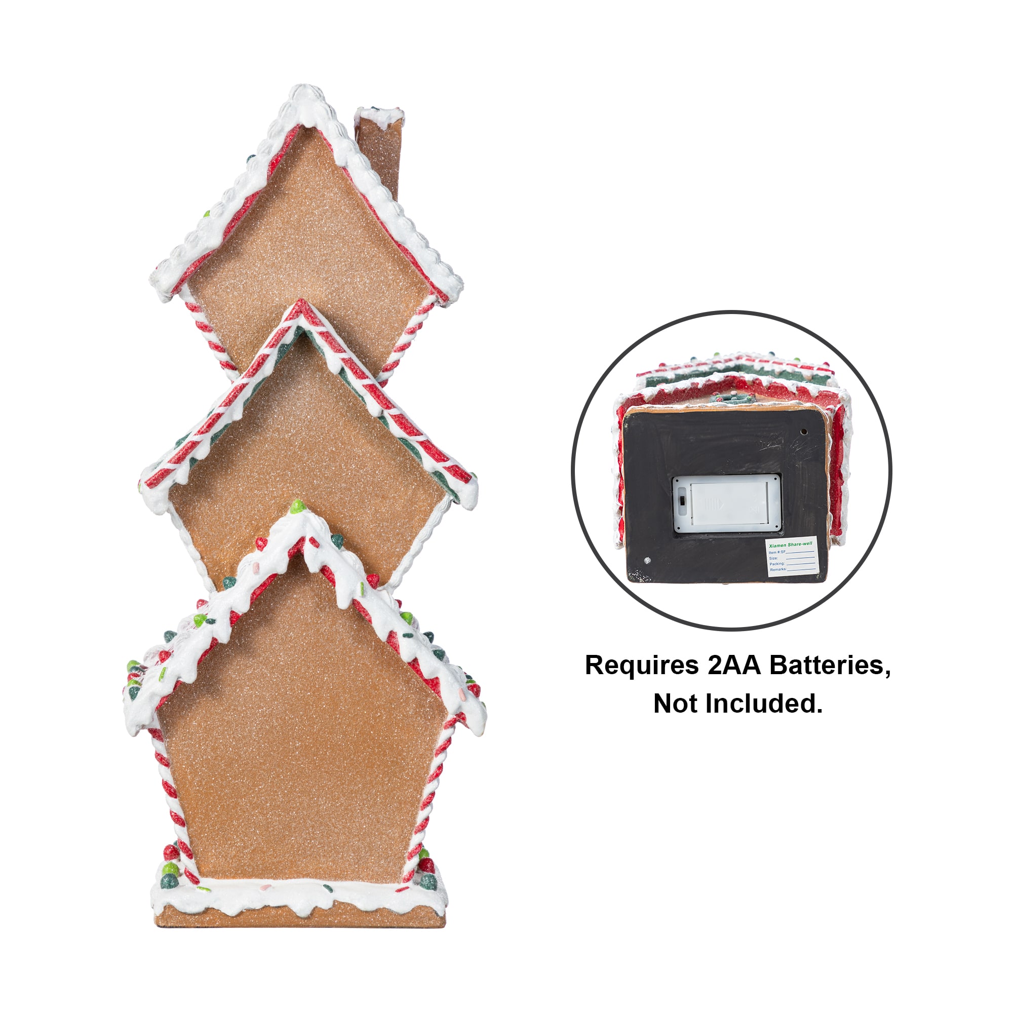 Glitzhome&#xAE; 18.5&#x22; Lighted Resin Christmas Gingerbread House Table Decor
