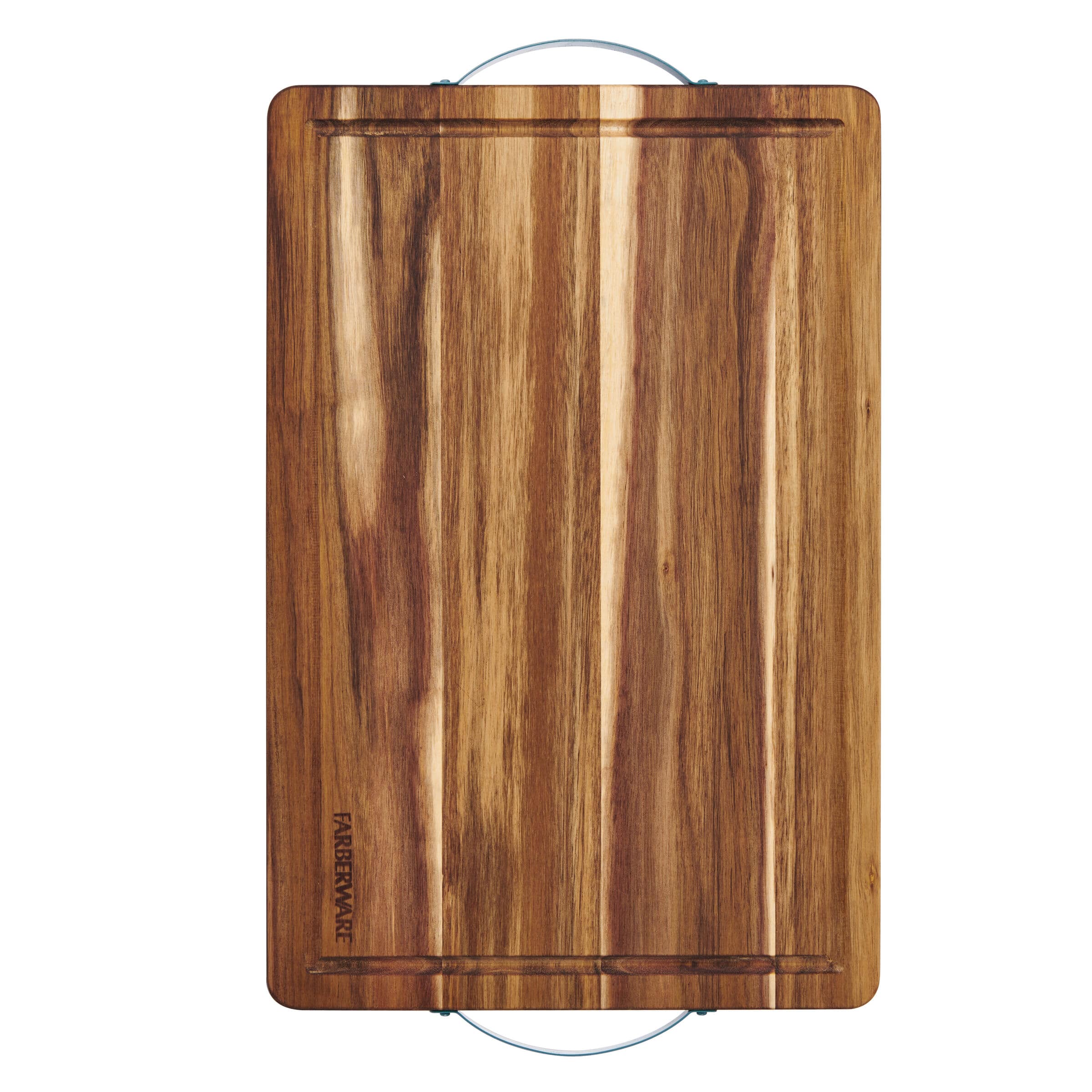 Farberware 18&#x22; Acacia Board with Teal Handles
