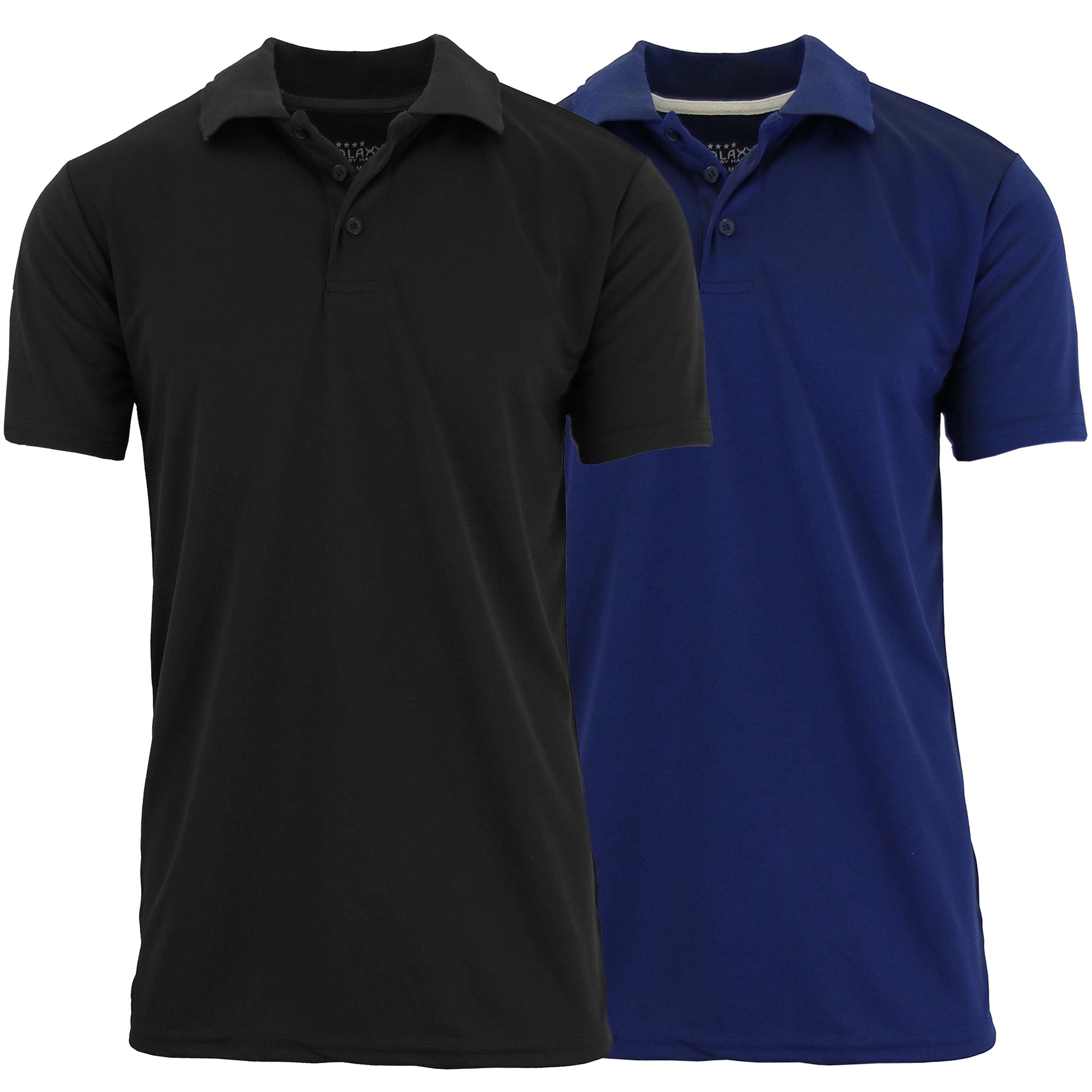 Galaxy by Harvic Tagless Dry-Fit Moisture-Wicking Men&#x27;s Polo Shirt 2 Pack