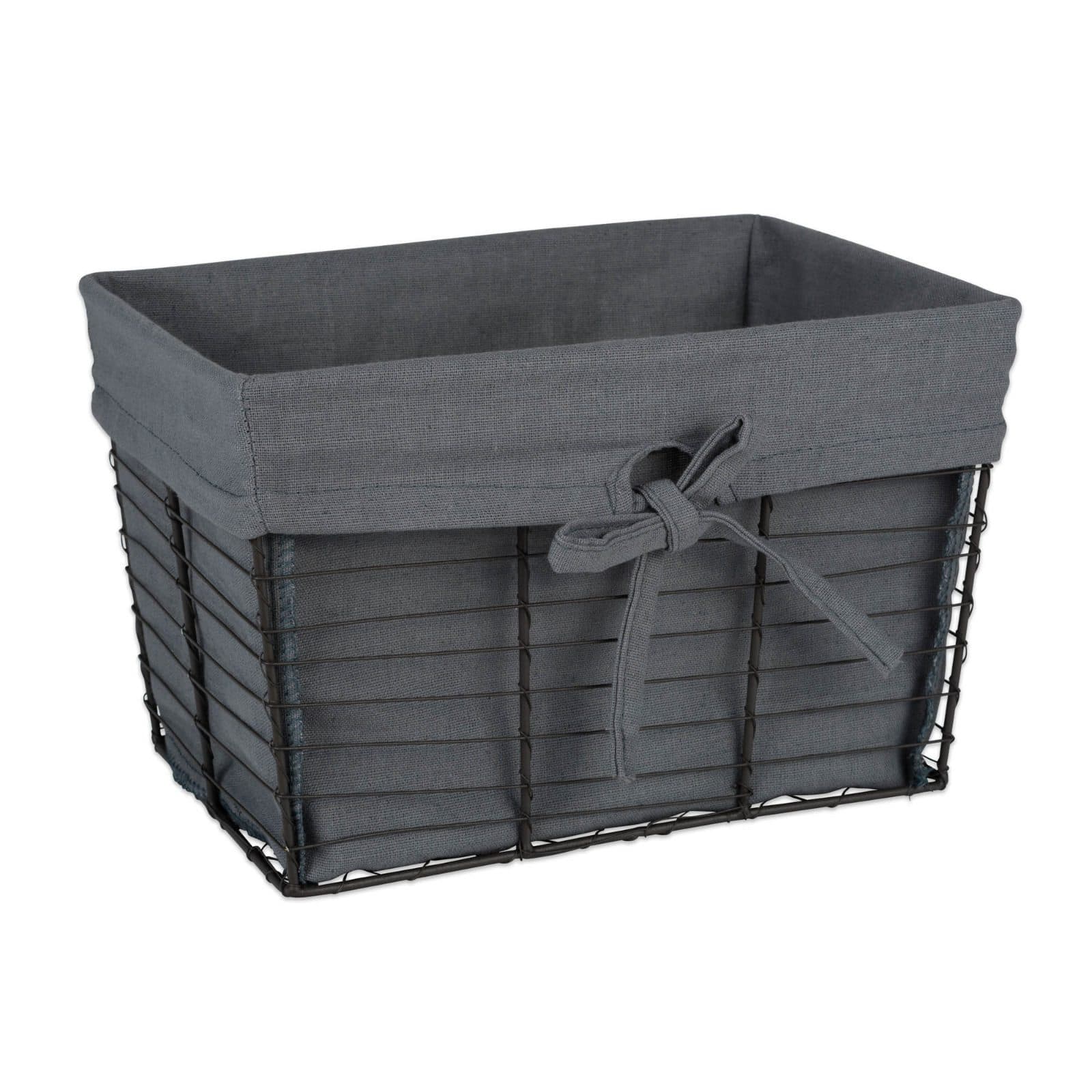 DII® Medium Gray Lined Vintage Wire Basket, 2ct.