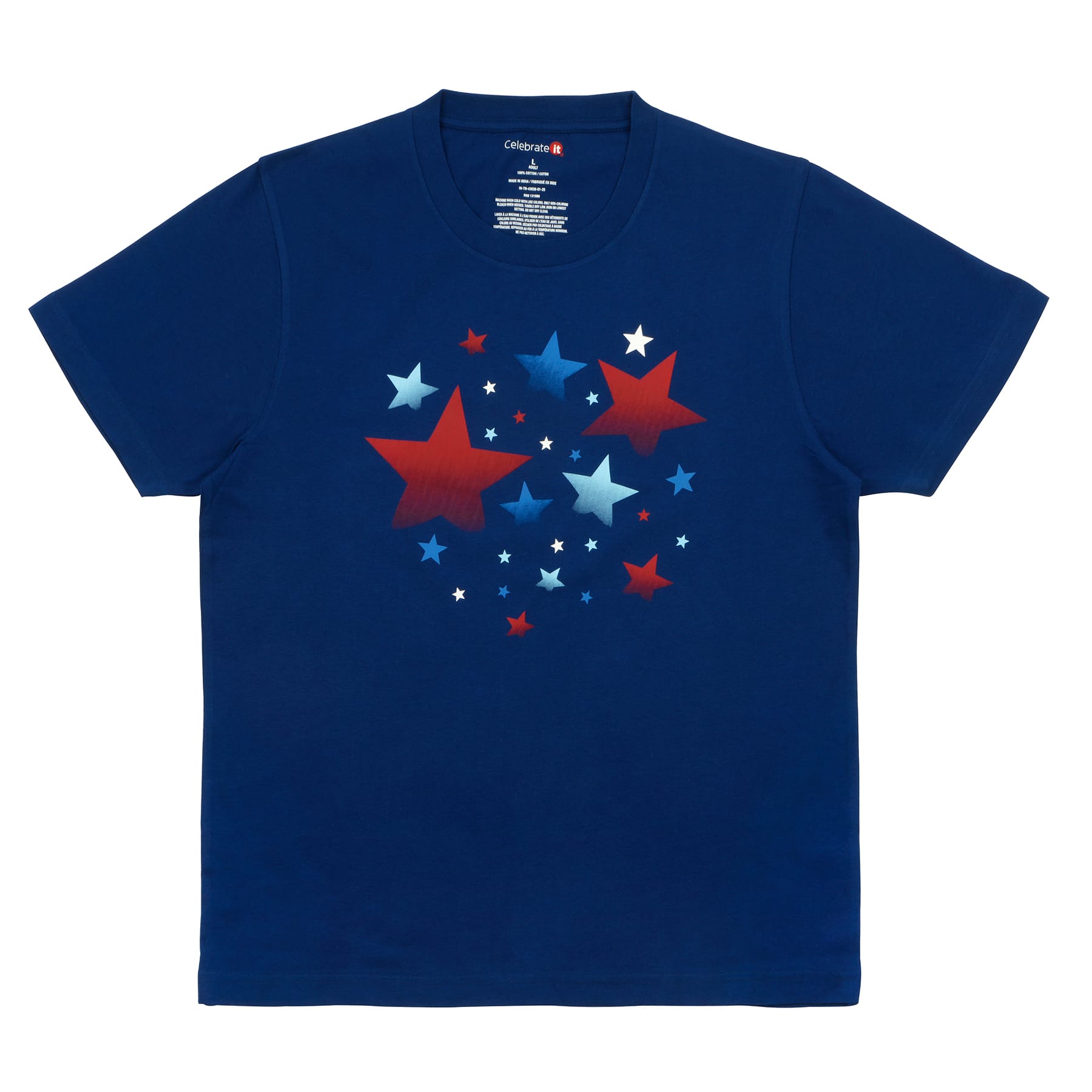 Blue &#x26; Red Patriotic Stars Adult T-Shirt by Celebrate It&#x2122;
