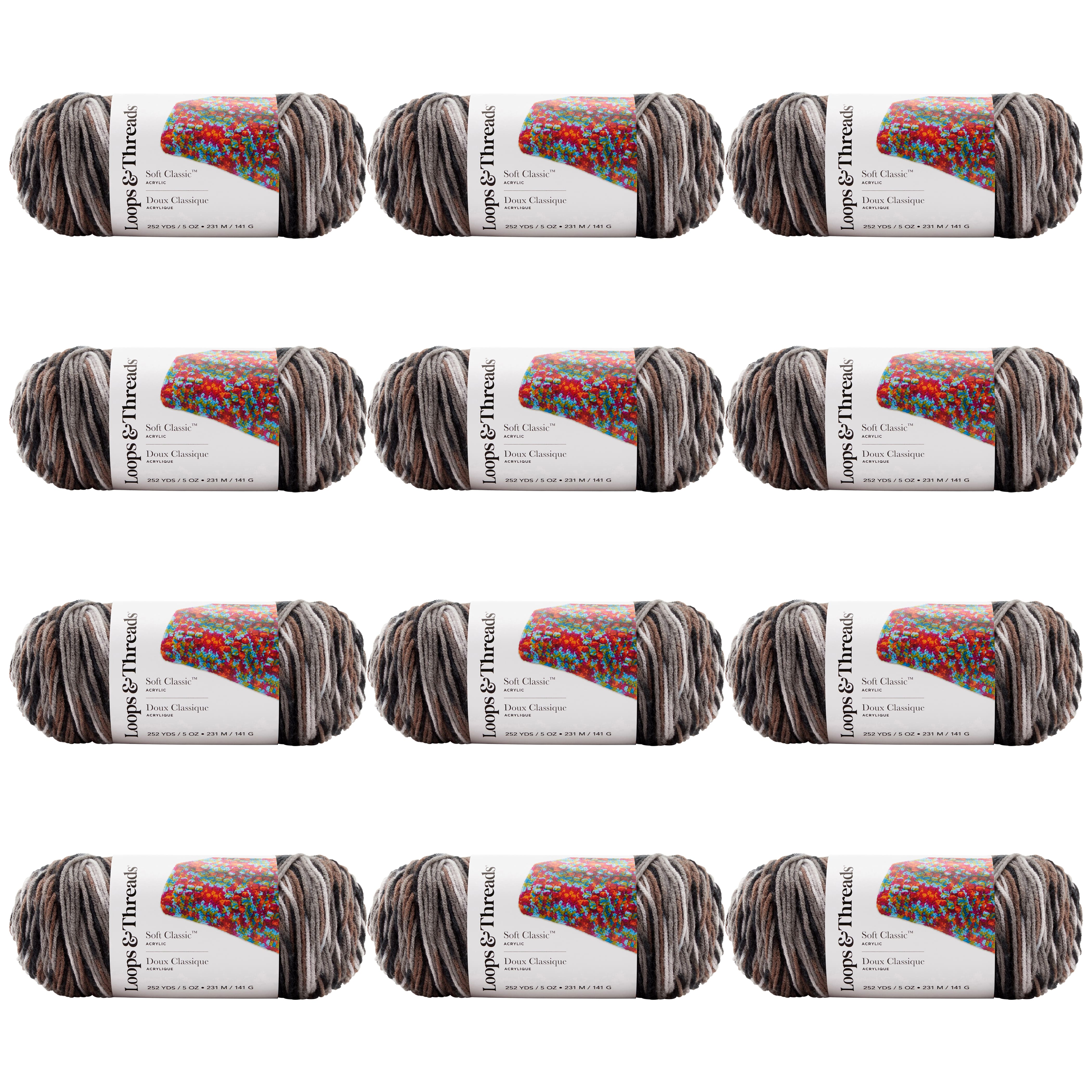 12 Pack: Soft Classic&#x2122; Multi Yarn by Loops &#x26; Threads&#xAE;