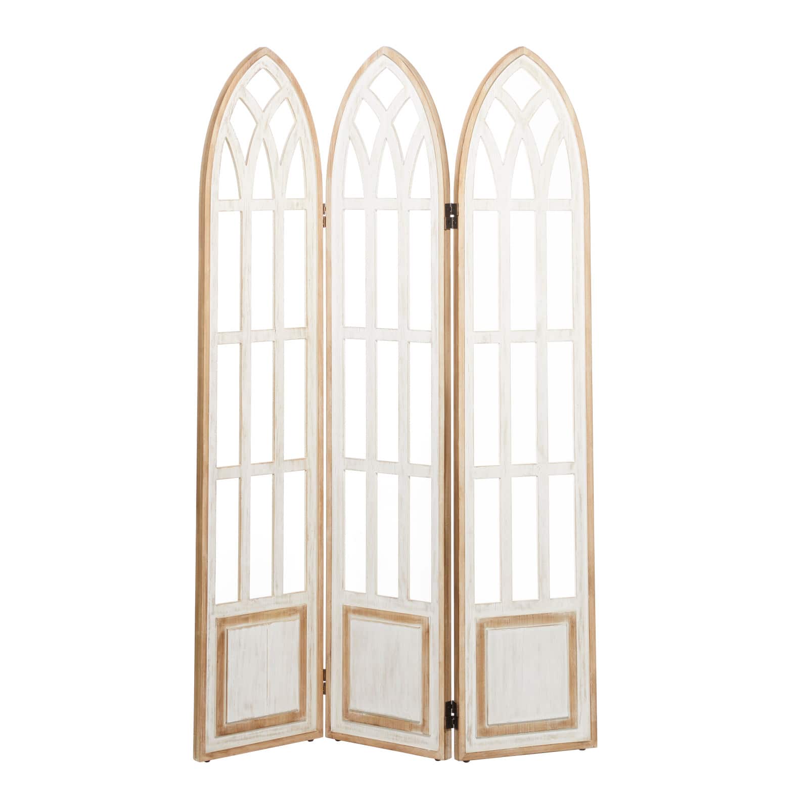 White Wood Farmhouse Room Divider Screen, 72" x 48" x 2"