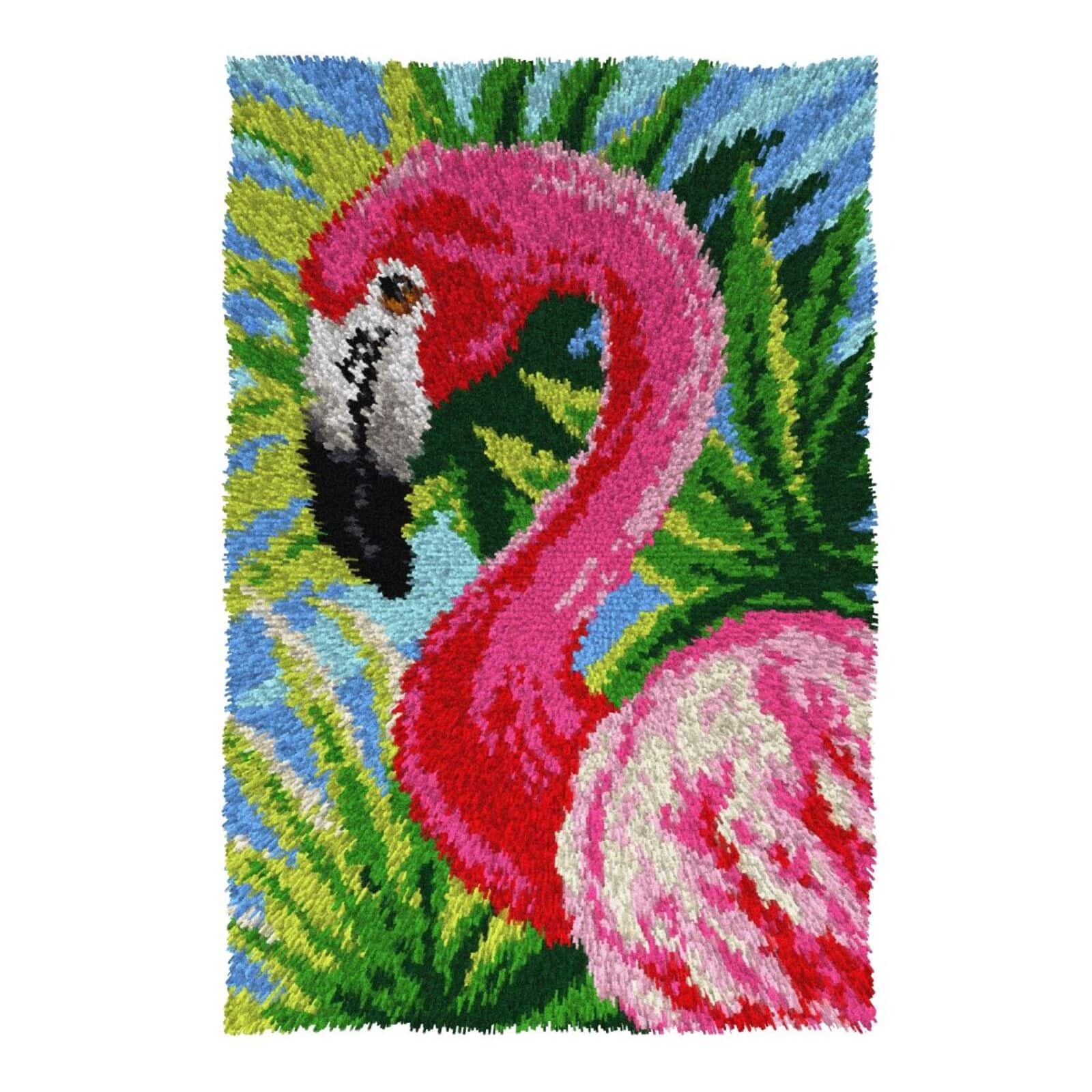 Orchidea Latch Hook Rug Kit Flamingo