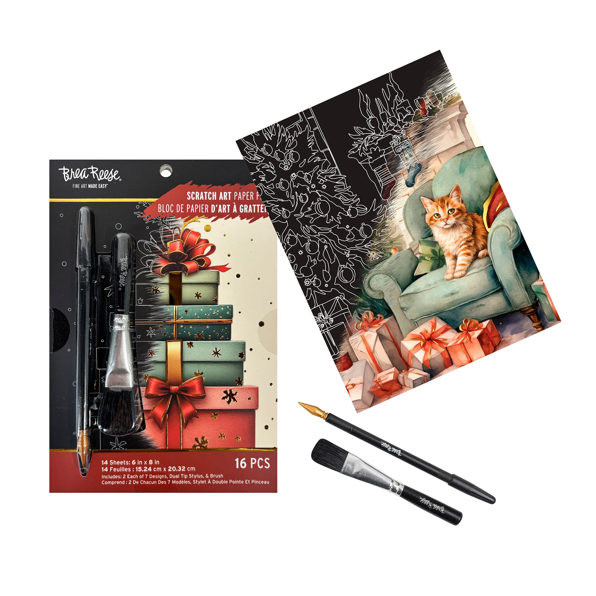 Brea Reese&#x2122; 6&#x22; x 8&#x22; Classic Christmas Scratch Art Paper Pad