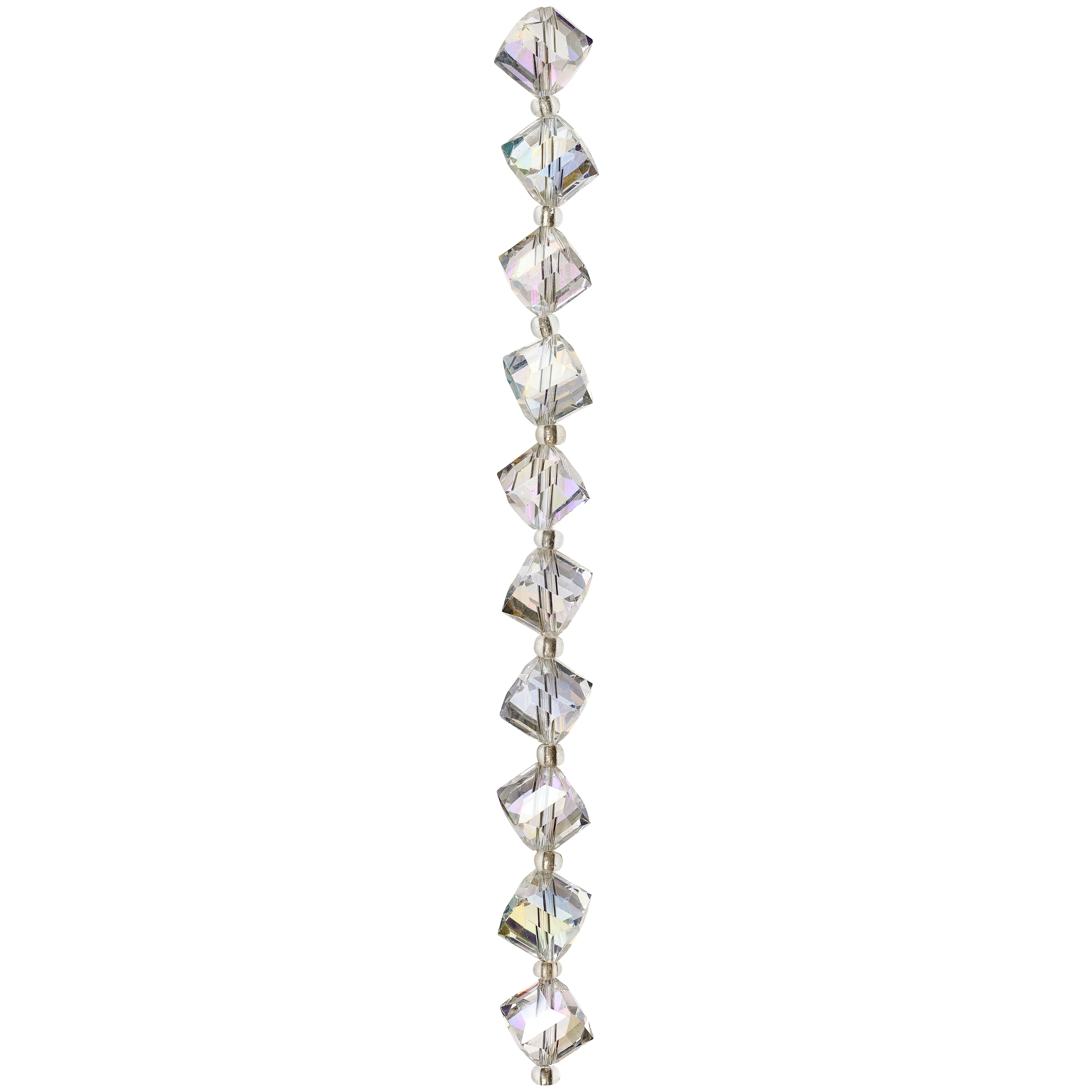 Crystal Glass Large Cube Beads, 10mm by Bead Landing&#x2122;