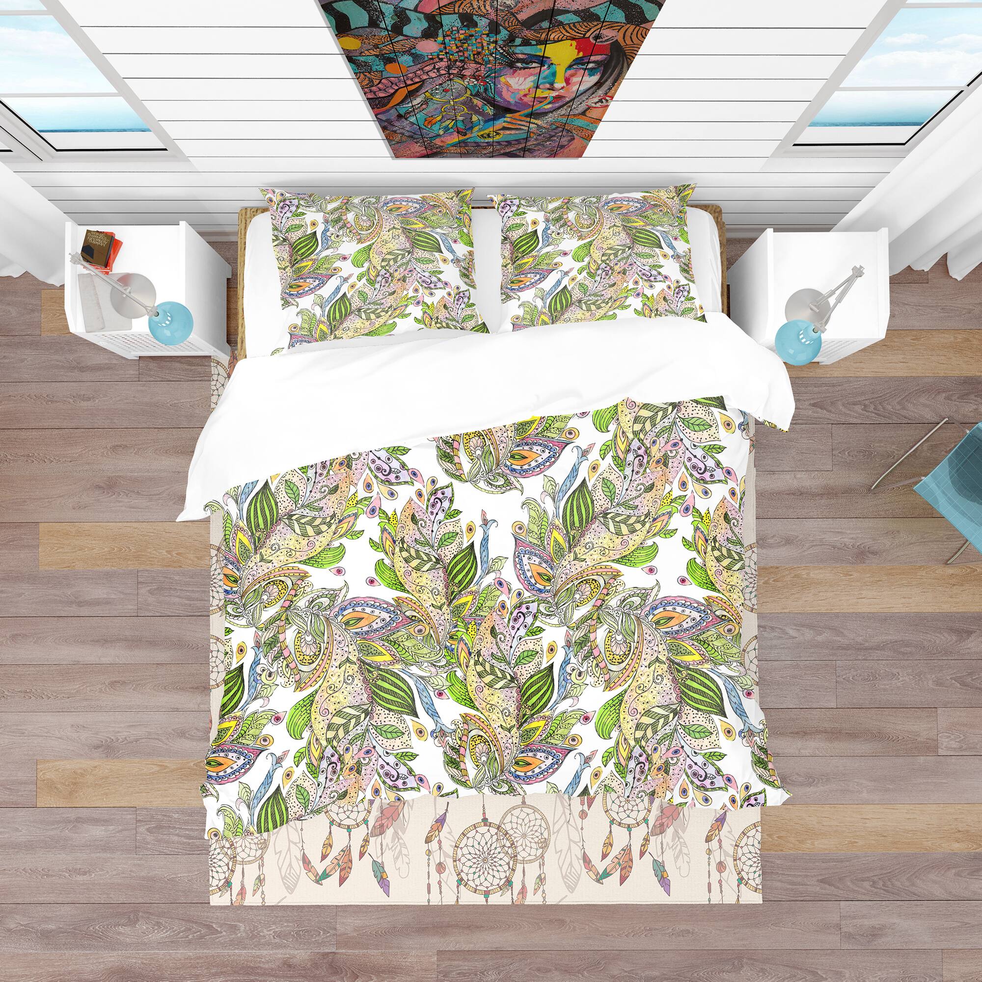 Designart 'Texture Watercolor Abstract Pattern' Bohemian & Eclectic Bedding Set - Duvet Cover & Shams