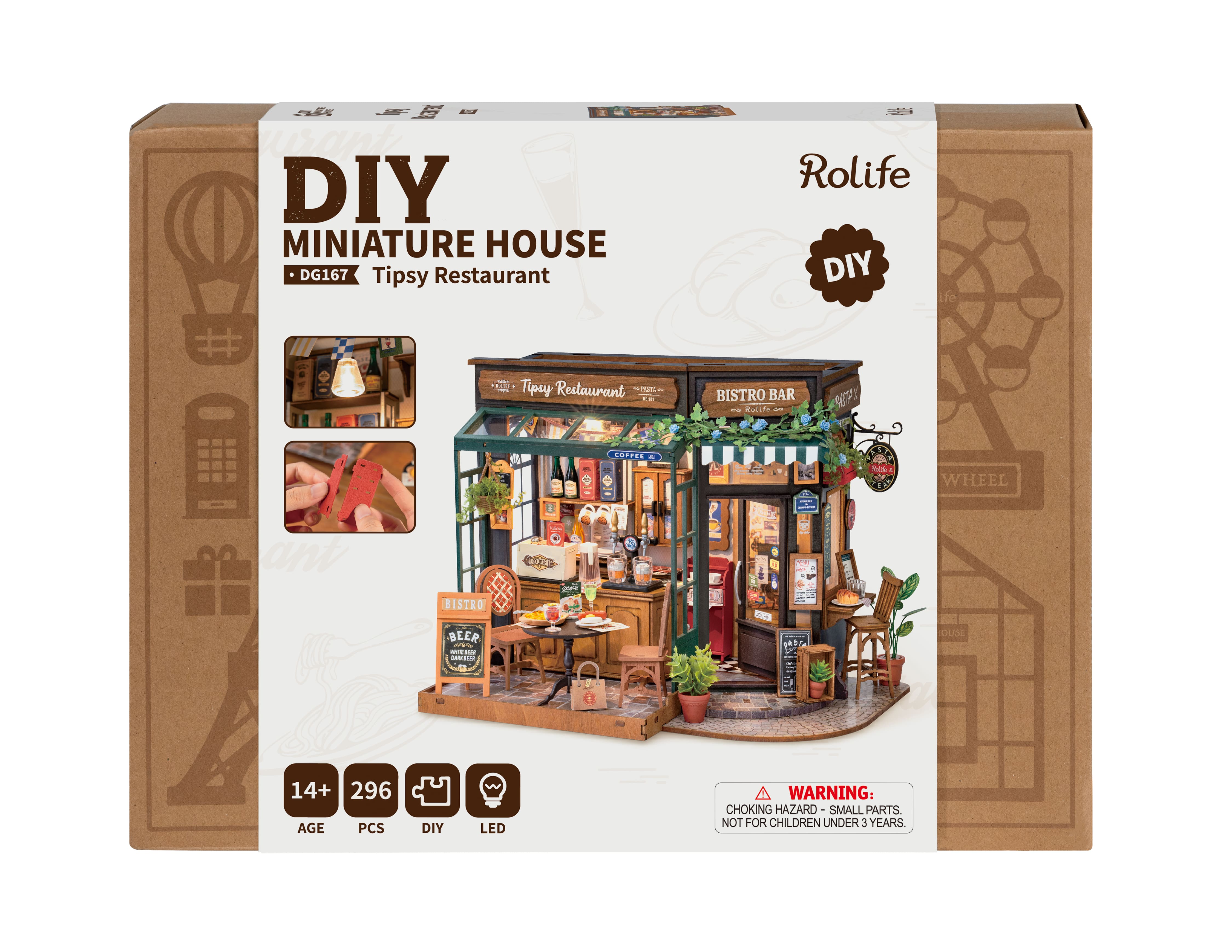 Rolife&#xAE; Tipsy Restaurant DIY Miniature House Kit