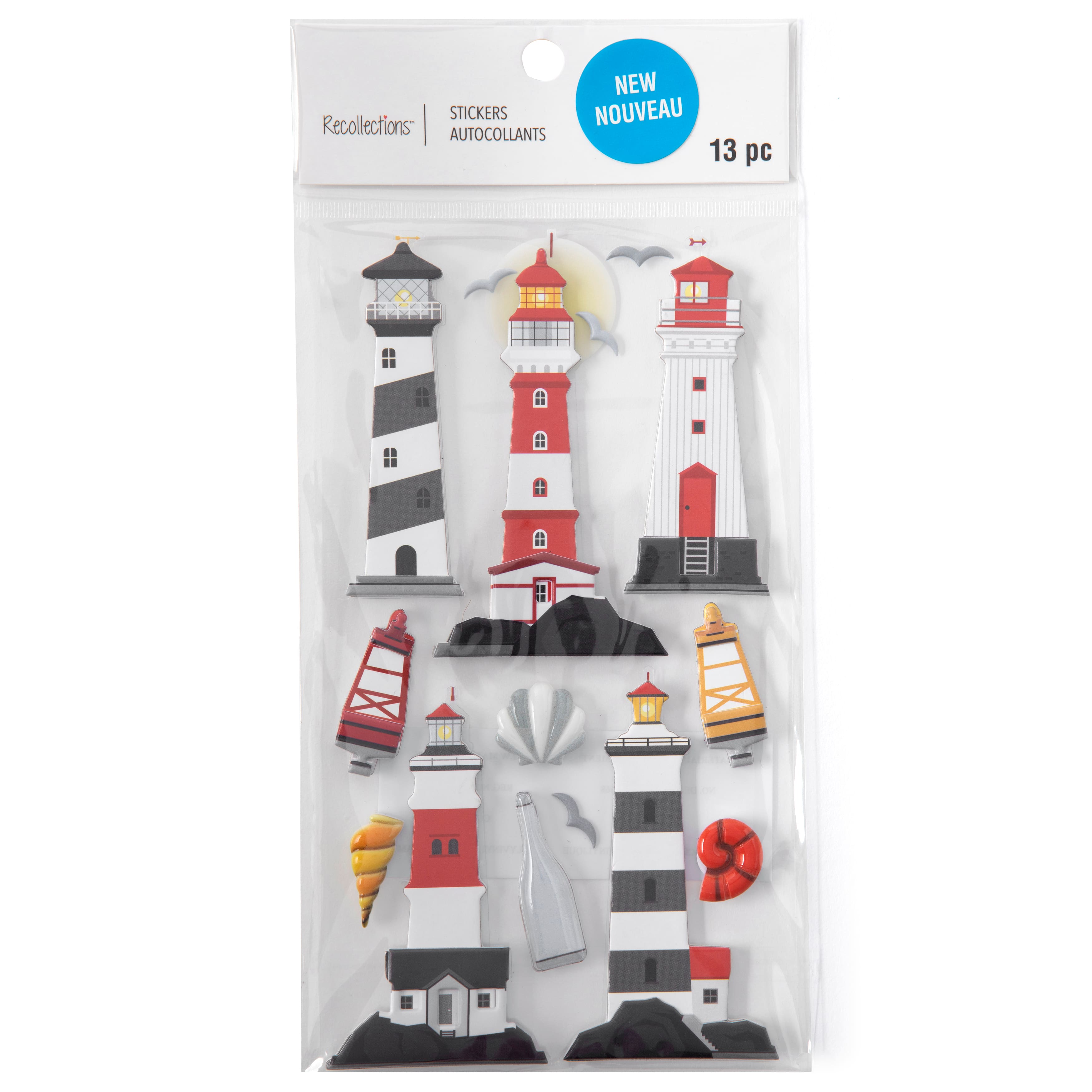 12 Pack: Lighthouse Dimensional Stickers by Recollections&#x2122;