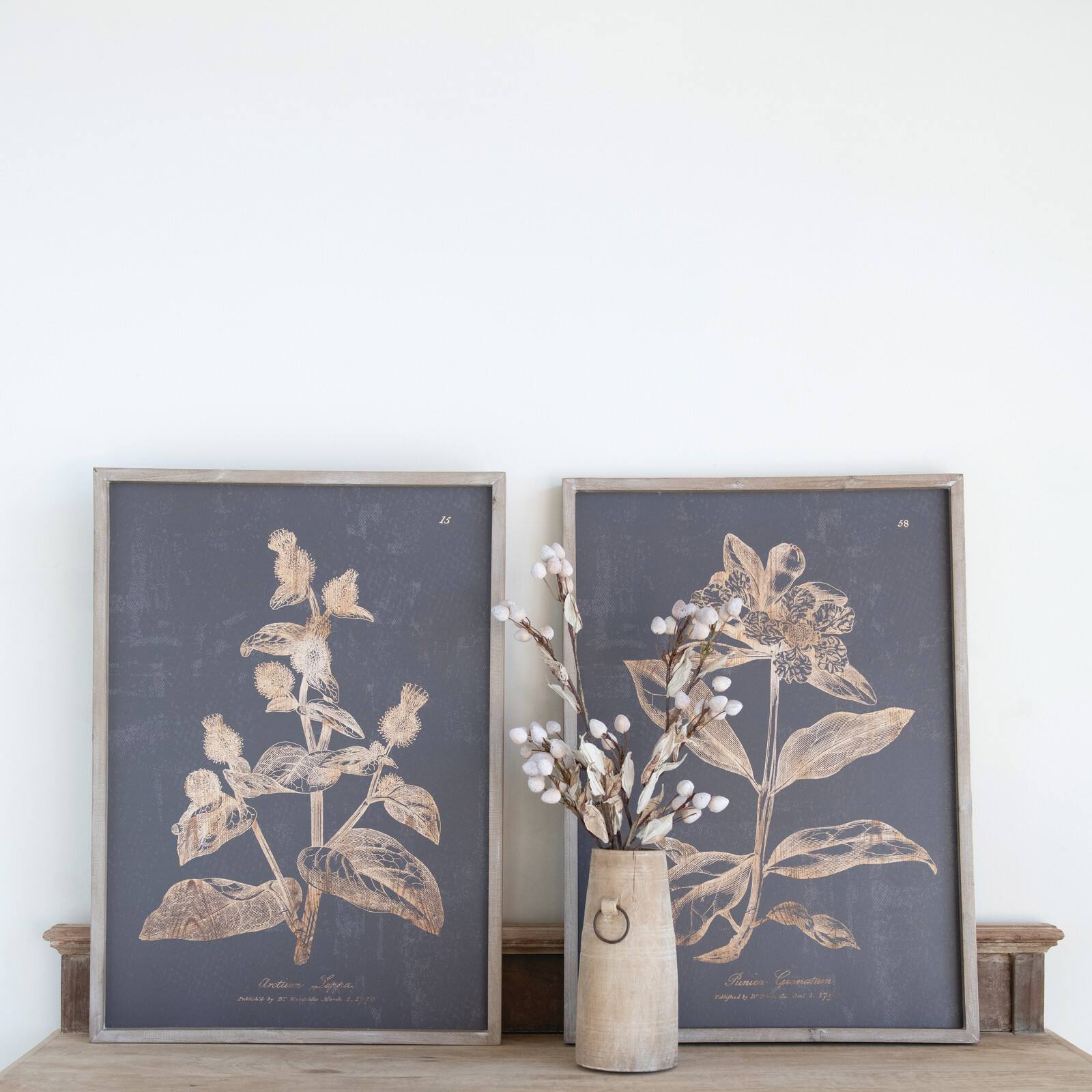 Hello Honey® Wood Wall Décor with Botanical Print Set