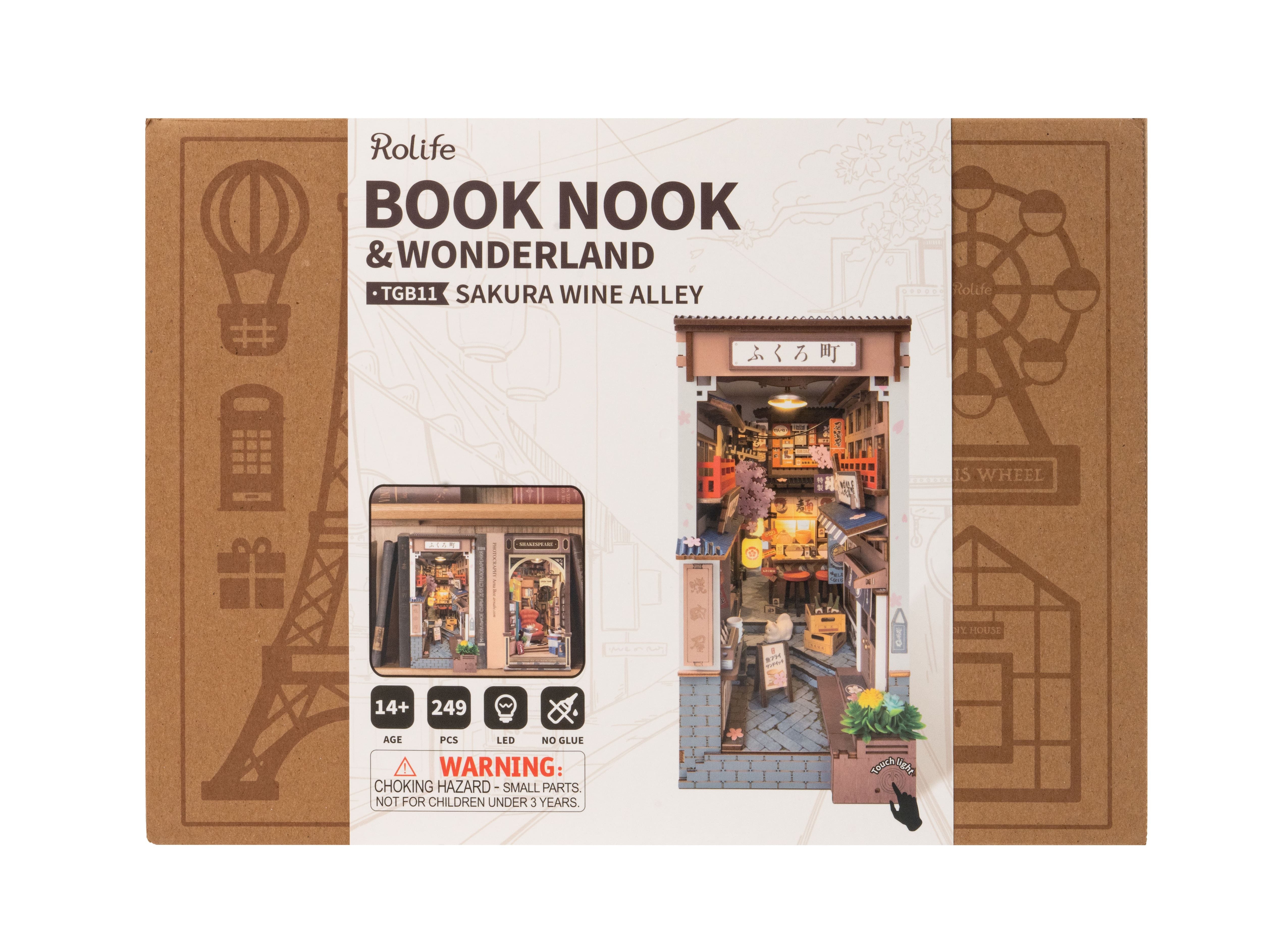 Rolife® Sakura Wine Alley DIY Book Nook Shelf Insert Kit