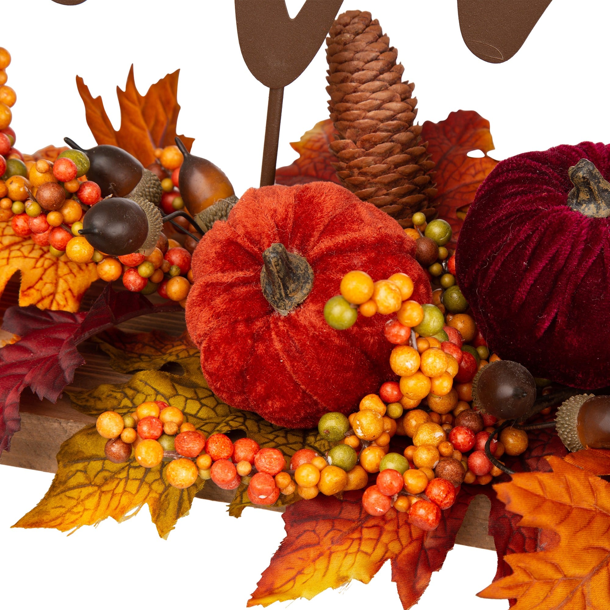 24&#x22; GlitzHome&#xAE; Thankful Floral Tabletop Sign
