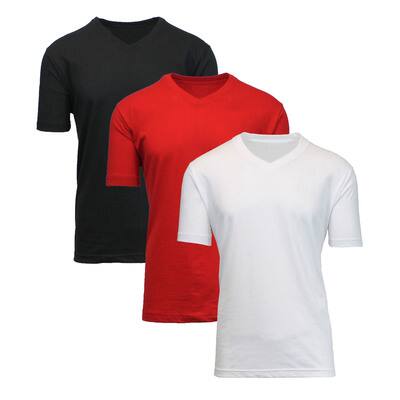 Galaxy by Harvic Men's Short Sleeve V-Neck T-Shirt 3 Pack