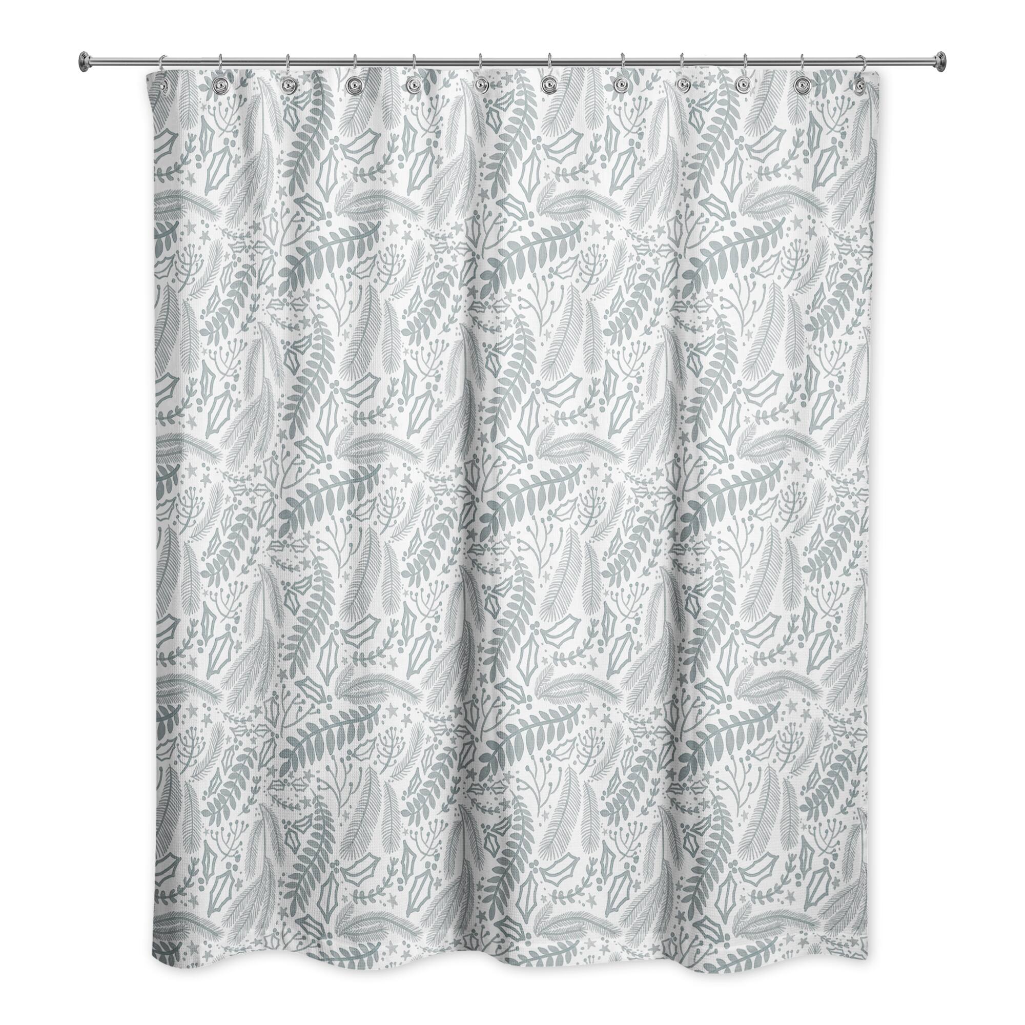 Green Winter Pattern 71" x 74" Shower Curtain