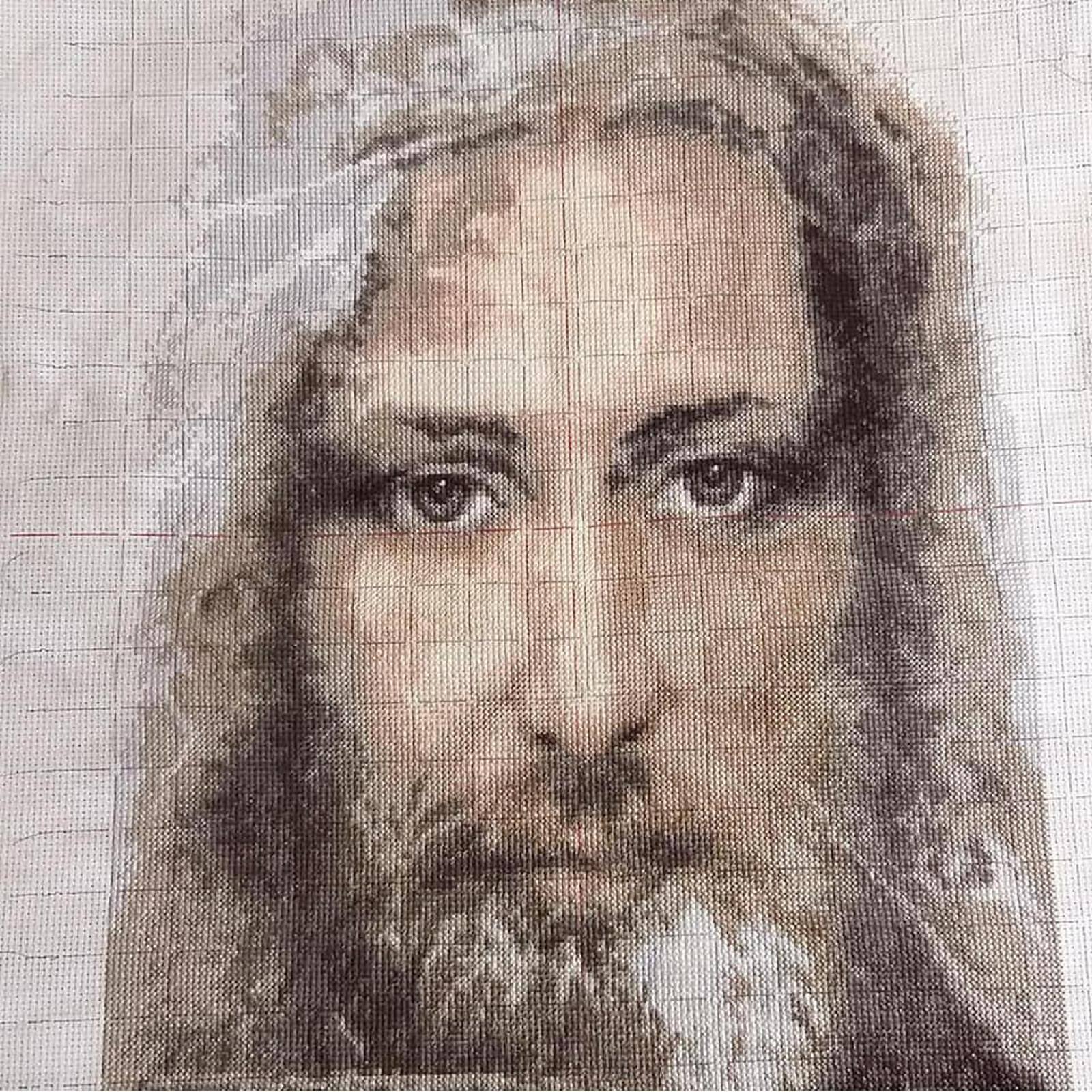 Charivna Mit Cross Stitch Kit Sacred Relic Of Christians - Turin Shroud - Truthful Image Of Our Lord Jesus Christ