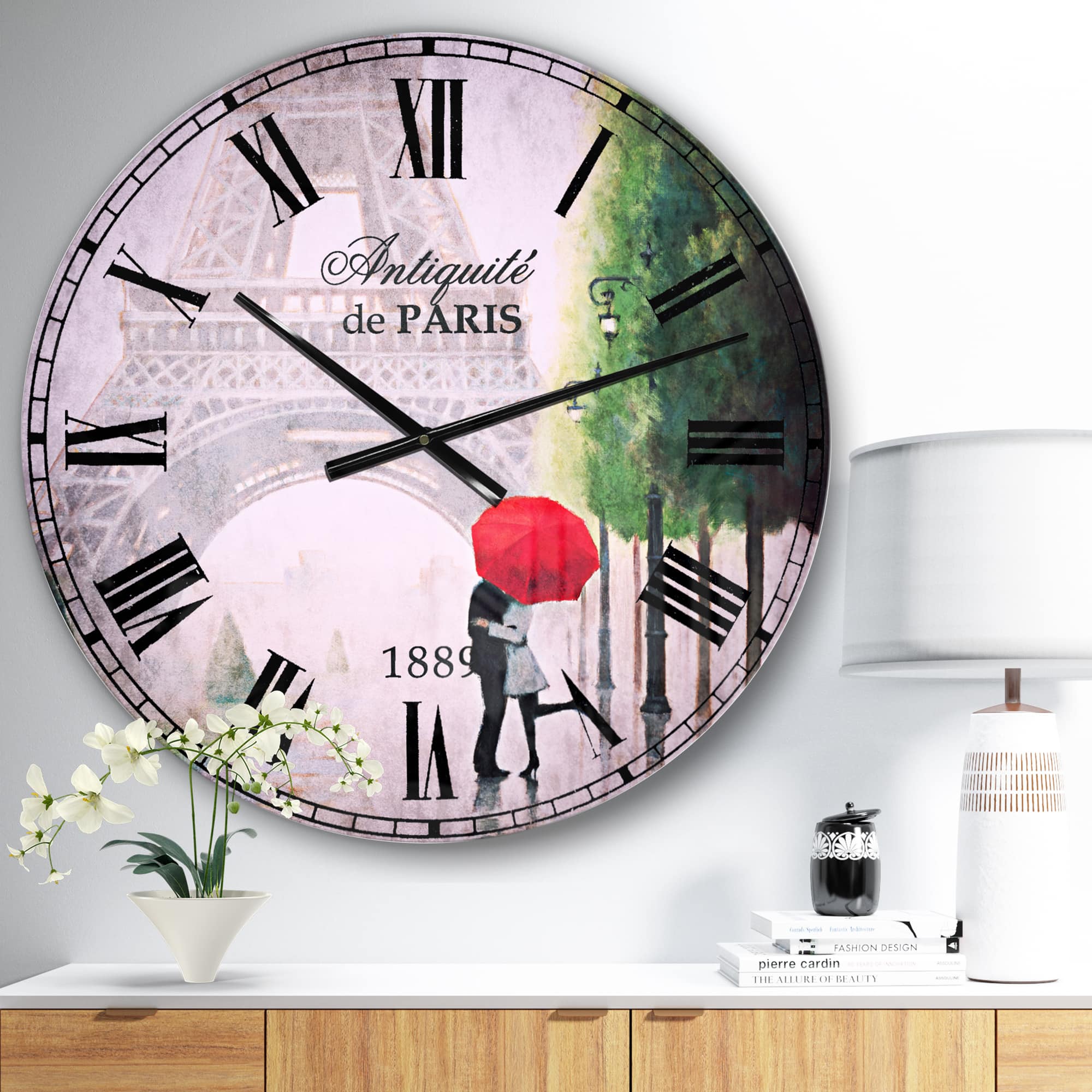 Designart Paris Romance Couples III Wall Clock