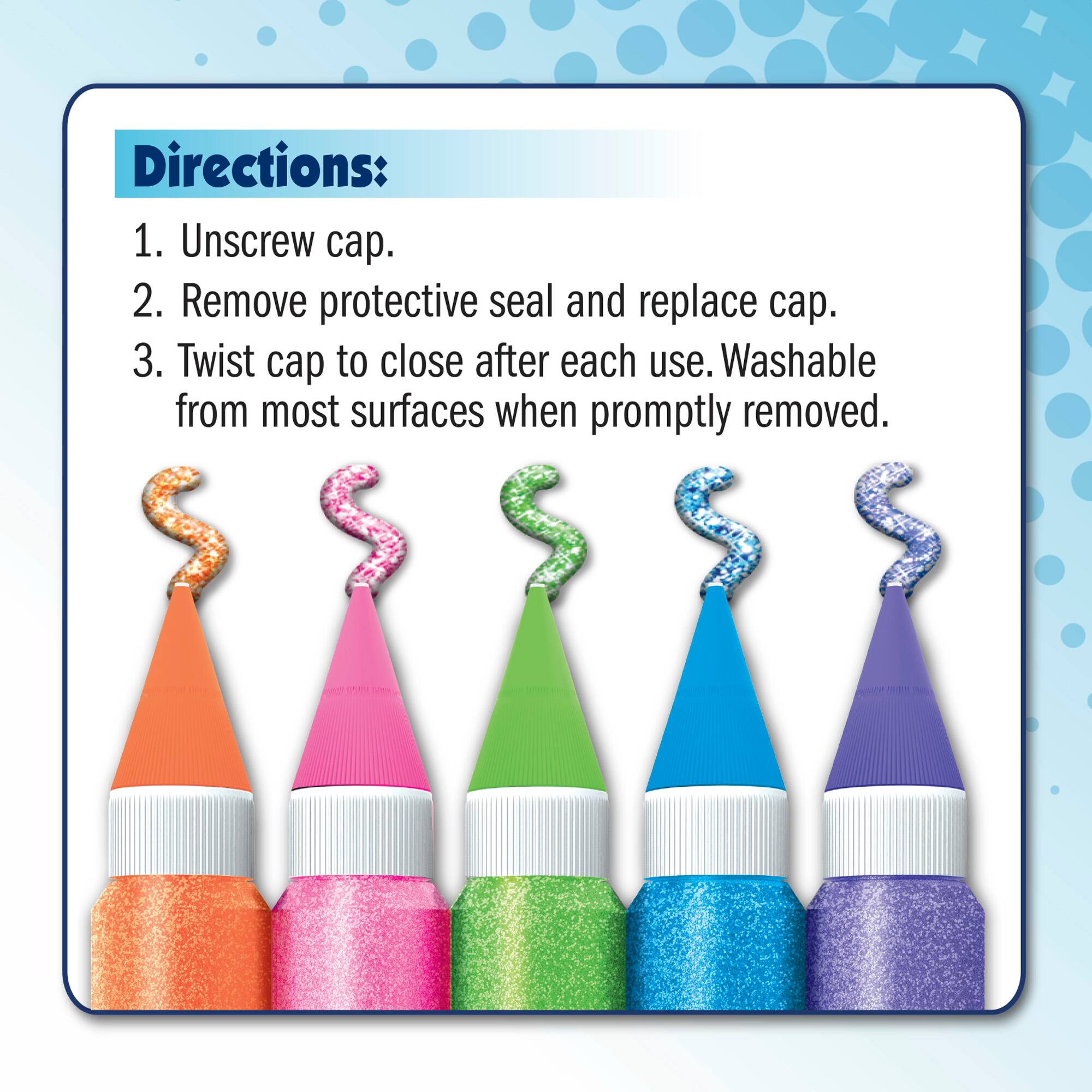 ArtSkills® Jumbo 5 Color Neon Glitter Glue Pens