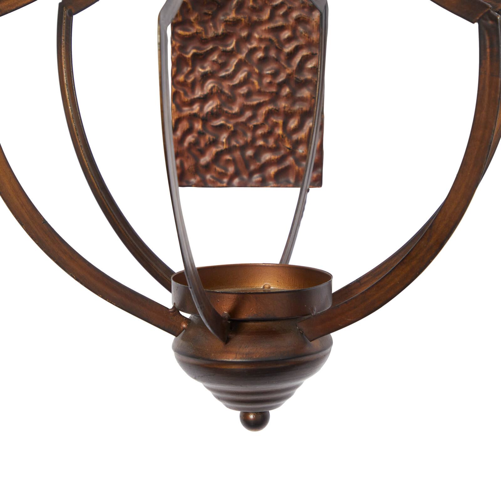 Bronze Iron Rustic Candle Wall Sconce, 25" x 13" x 12"