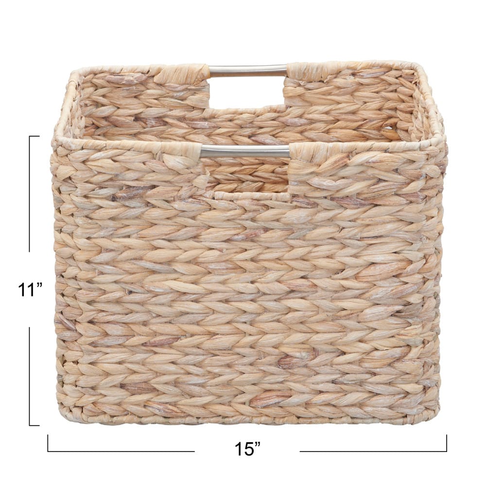 Household Essentials 11" Square Hyacinth Wicker Basket
